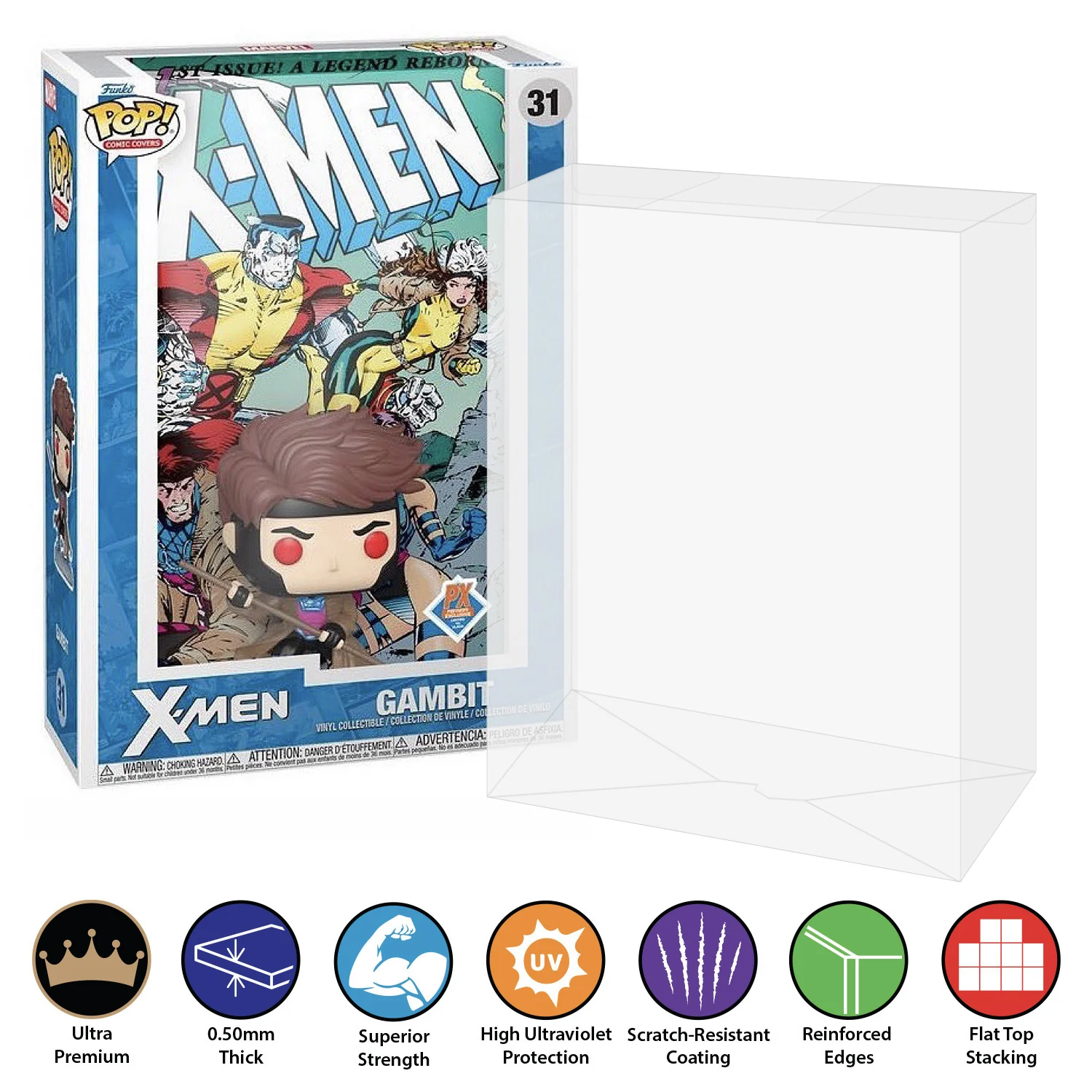 **REPLACED WITH 0.60MM** POP COMIC COVERS Pop Protectors for Funko (0.50mm thick, UV & Scratch Resistant) 11h x 7w x 3.4d - Image 21