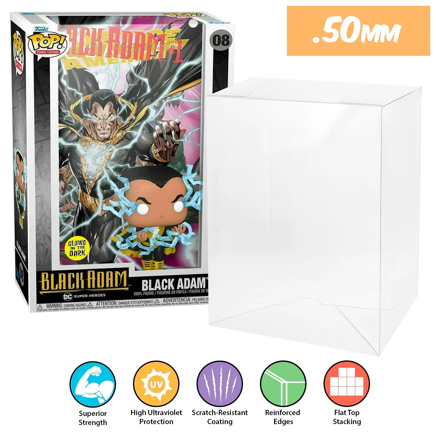 **REPLACED WITH 0.60MM** POP COMIC COVERS Pop Protectors for Funko (0.50mm thick, UV & Scratch Resistant) 11h x 7w x 3.4d - Image 23