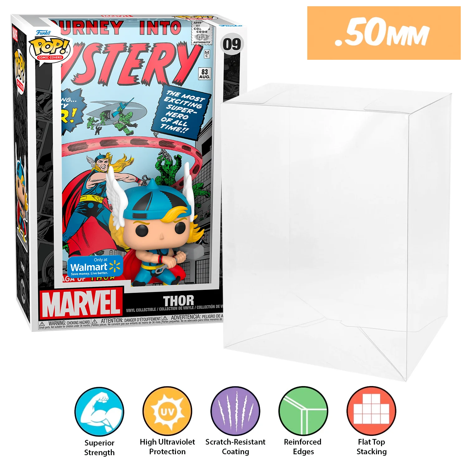 **REPLACED WITH 0.60MM** POP COMIC COVERS Pop Protectors for Funko (0.50mm thick, UV & Scratch Resistant) 11h x 7w x 3.4d - Image 26