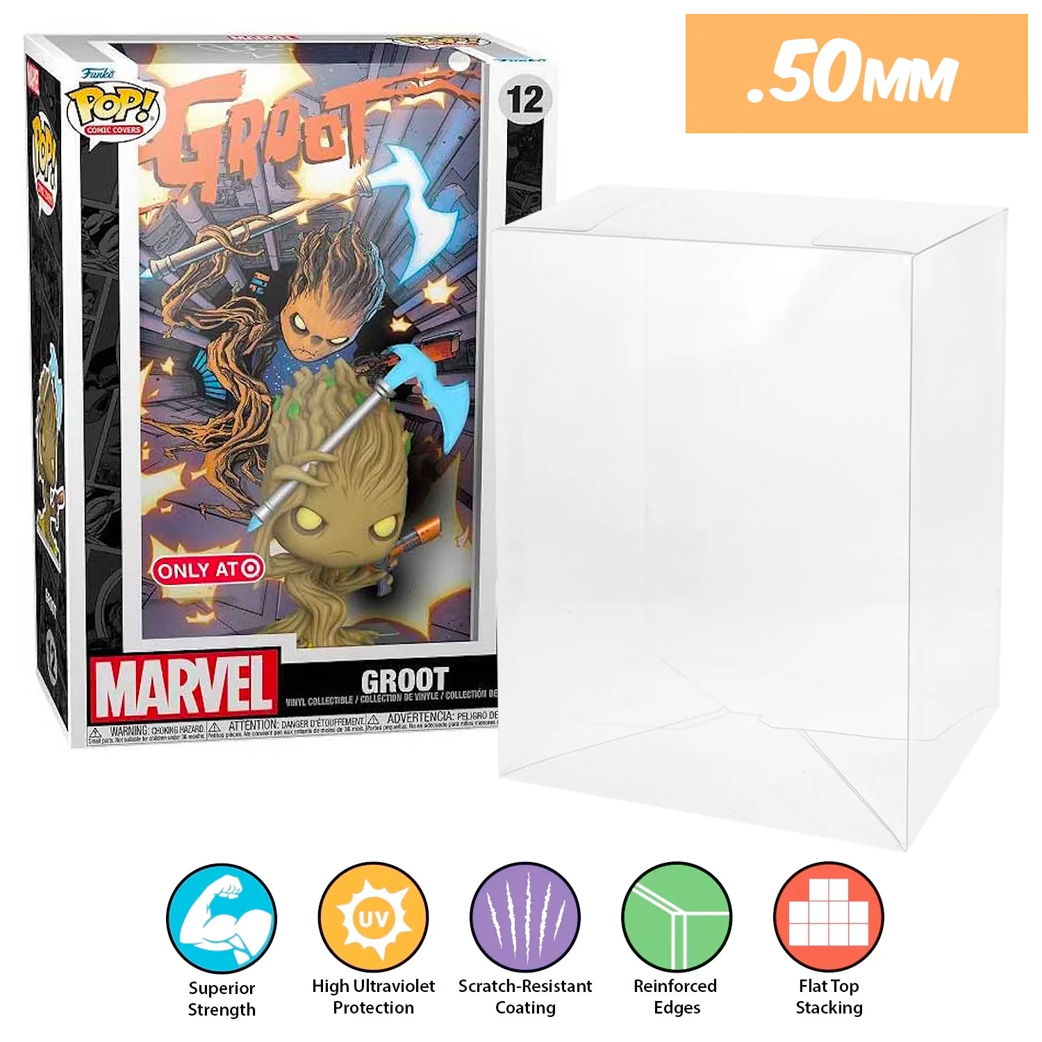 **REPLACED WITH 0.60MM** POP COMIC COVERS Pop Protectors for Funko (0.50mm thick, UV & Scratch Resistant) 11h x 7w x 3.4d - Image 29