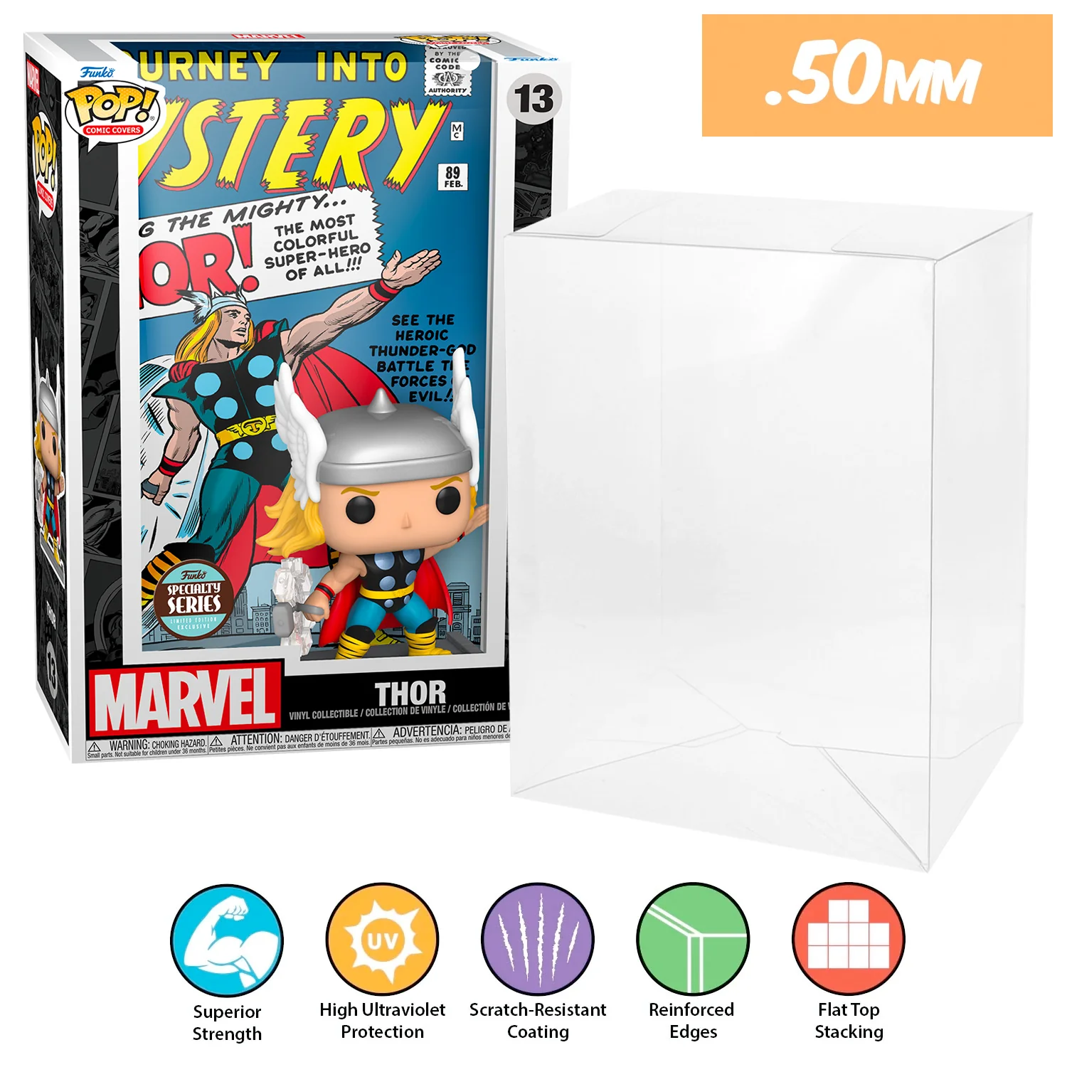 **REPLACED WITH 0.60MM** POP COMIC COVERS Pop Protectors for Funko (0.50mm thick, UV & Scratch Resistant) 11h x 7w x 3.4d - Image 30