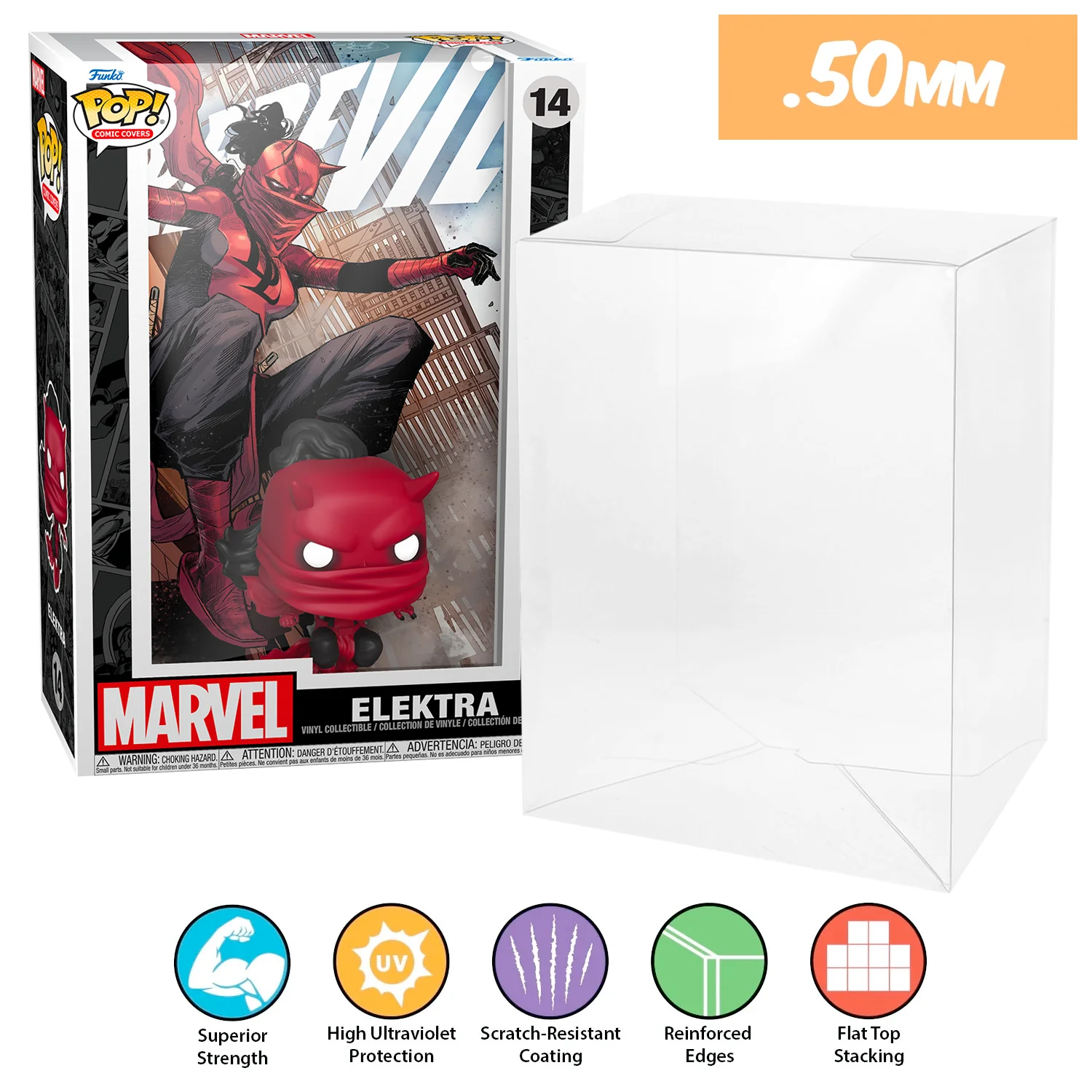 **REPLACED WITH 0.60MM** POP COMIC COVERS Pop Protectors for Funko (0.50mm thick, UV & Scratch Resistant) 11h x 7w x 3.4d - Image 31