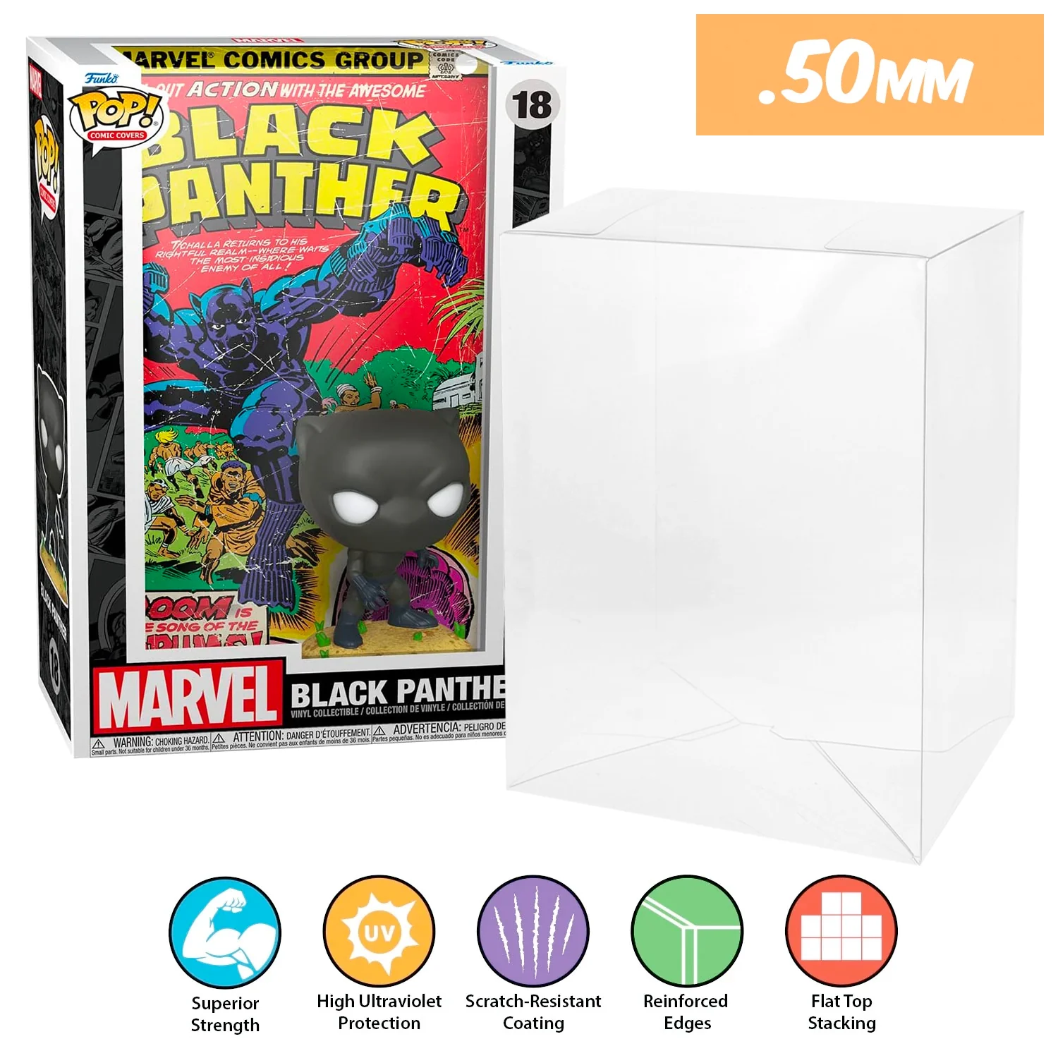 **REPLACED WITH 0.60MM** POP COMIC COVERS Pop Protectors for Funko (0.50mm thick, UV & Scratch Resistant) 11h x 7w x 3.4d - Image 33