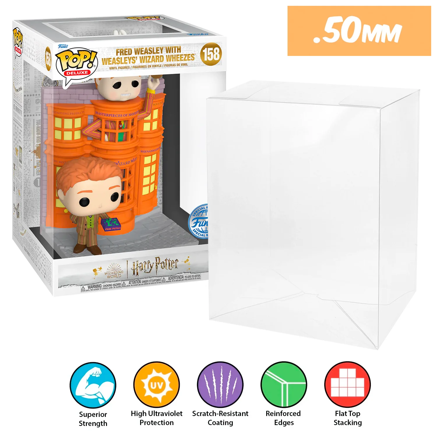 POP DELUXE HOKAGE Pop Protectors for Funko (0.50mm thick, UV & Scratch Resistant) 10h x 7.5w x 6.75d - Image 9