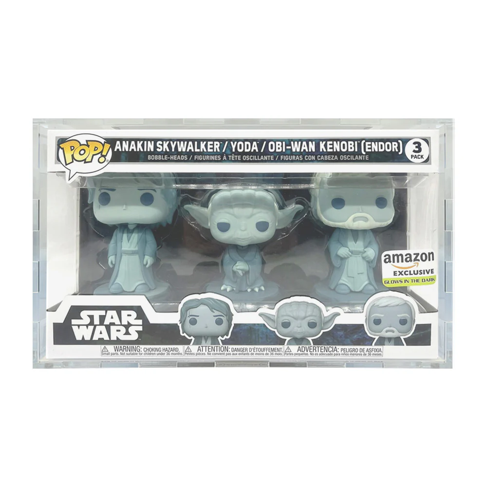 Custom Acrylic Hard Case for 3 PACK FORCE GHOST Funko Pop Grail Boxes (4.5mm thick) Fits 6.25h x 10.5w x 3.5d