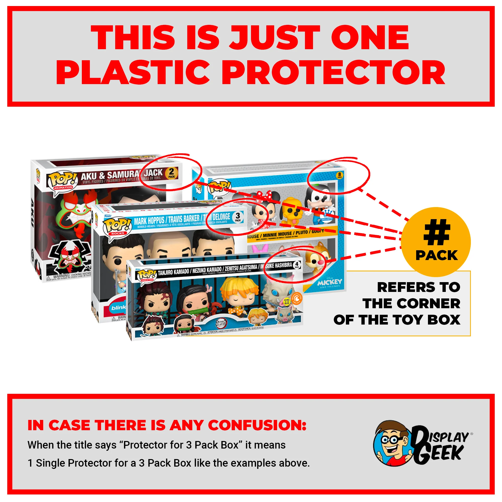 Custom Acrylic Hard Case for 3 PACK STANDARD Funko Pop Grail Boxes (4.5mm thick) Fits 6.25h x 9w x 3.5d - Image 4