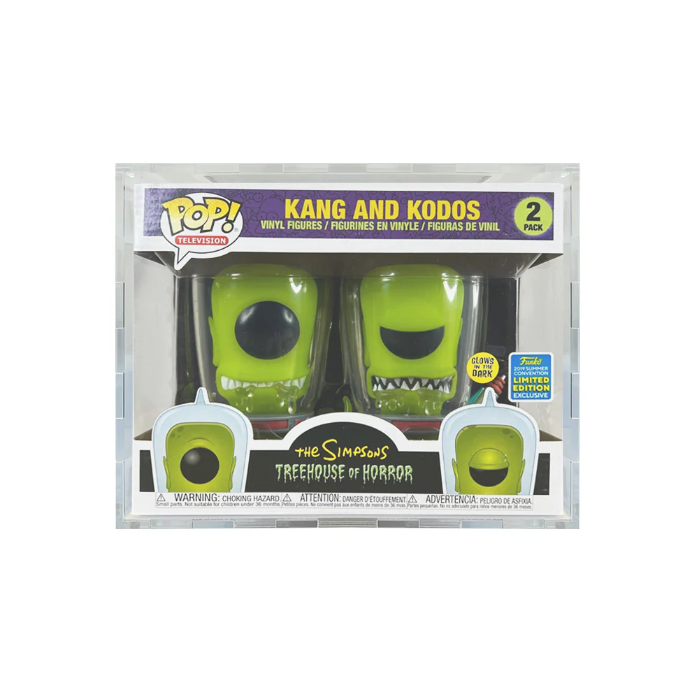 Custom Acrylic Hard Case for 2 PACK KANG & KODOS Funko Pop Grail Boxes (4.5mm thick) Fits 6.75h x 8.75w x 4d