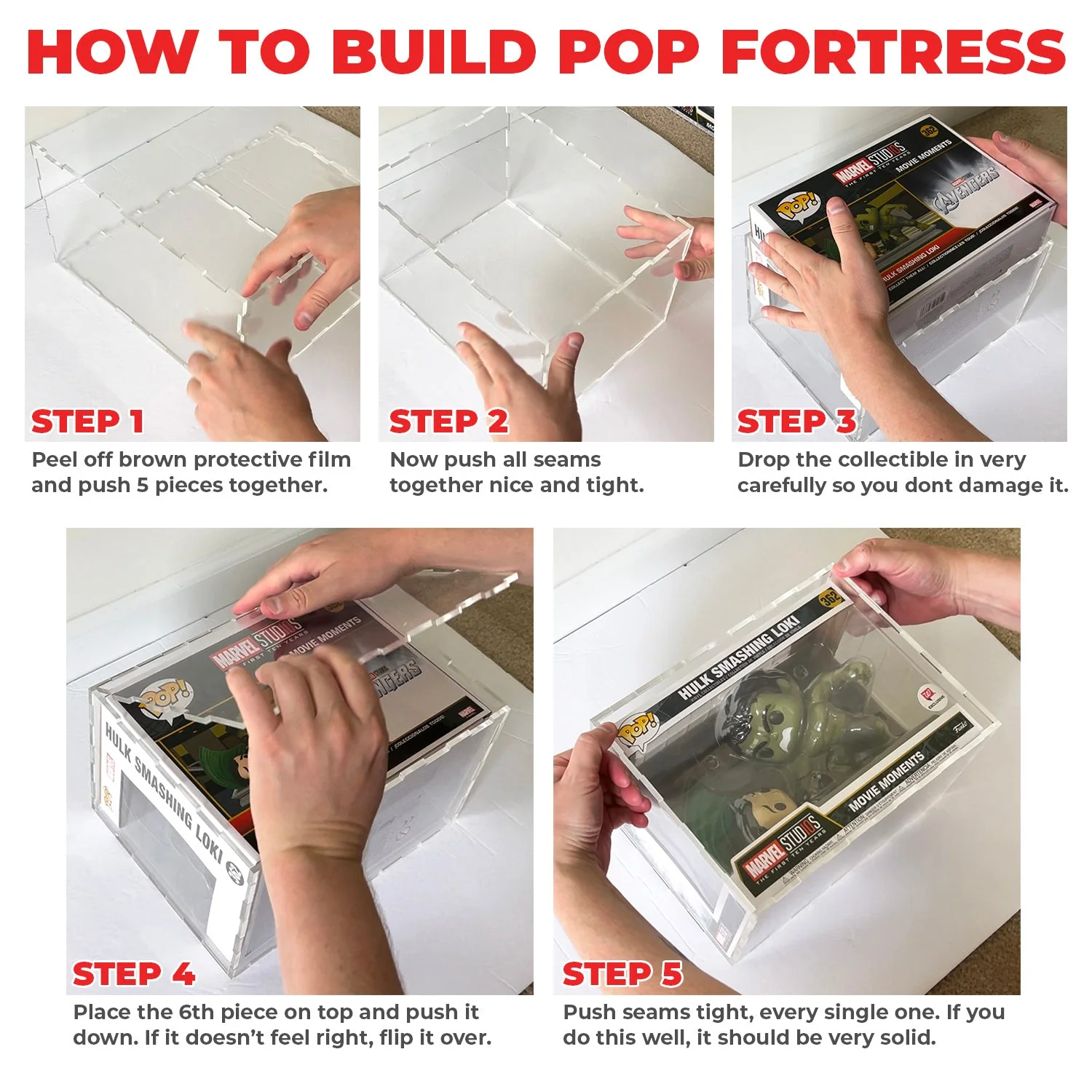 Custom Acrylic Hard Case for POP RIDES LARGE STANDARD Funko Pop Grail Boxes (4.5mm thick) Fits 7.25h x 9.25w x 7d - Image 4