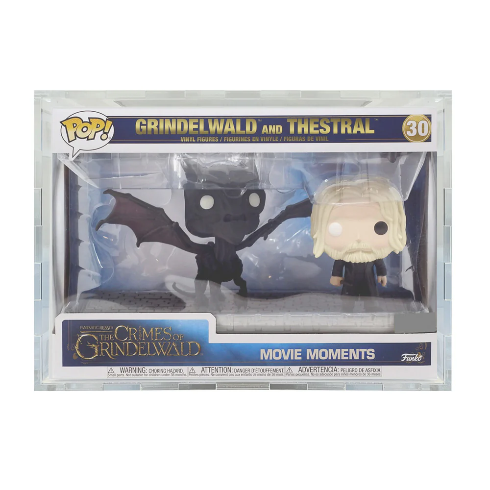 Custom Acrylic Hard Case for POP MOVIE MOMENTS GRINDELWALD #30 Funko Pop Grail Boxes (4.5mm thick) Fits 7.5h x 10.75w x 6.75d