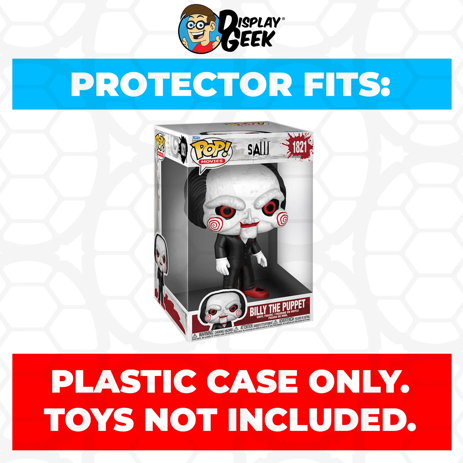 Pop Protector for 10 inch Billy the Puppet #1821 Jumbo Size Funko Pop - Image 2