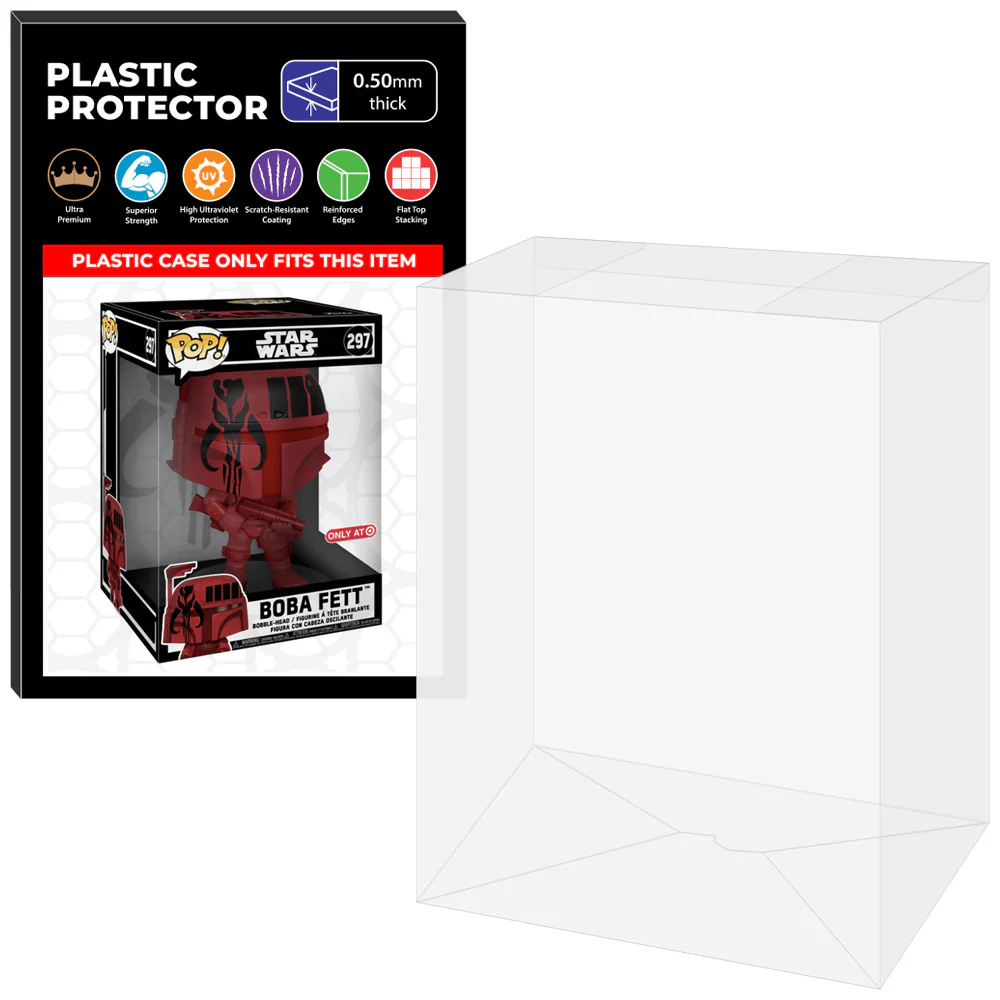 Pop Protector for 10 inch Boba Fett Futura Red #297 Jumbo Funko Pop - Image 8