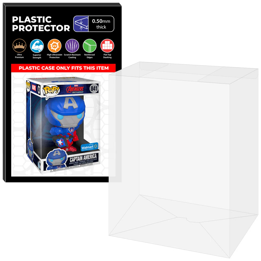 Pop Protector for 10 inch Mech Strike Captain America #841 Jumbo Funko Pop - Image 8