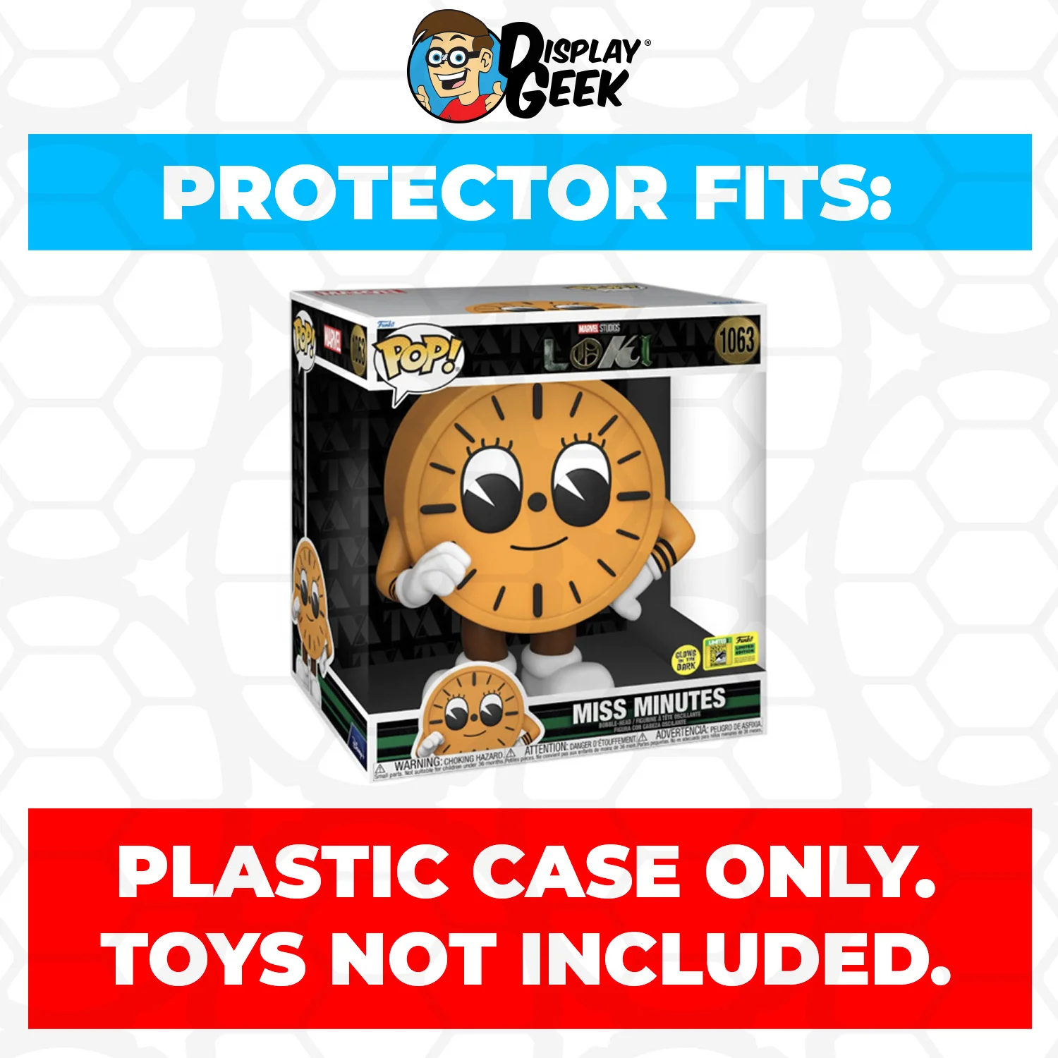 Pop Protector for 10 inch Miss Minutes Glow SDCC #1063 Jumbo Funko Pop - Image 2
