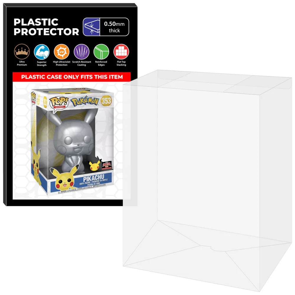 Pop Protector for 10 inch Pikachu Silver Metallic #353 Jumbo Funko Pop - Image 9