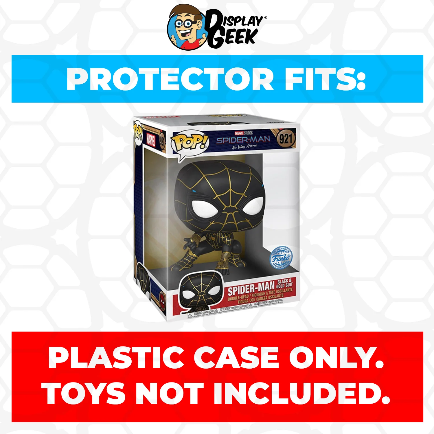 Pop Protector for 10 inch Spider-Man Black & Gold Suit #921 Jumbo Funko Pop - Image 2