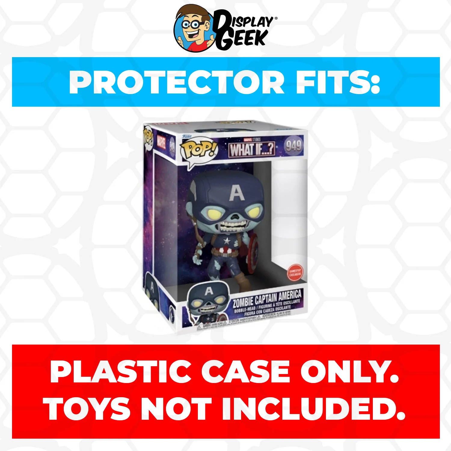 Pop Protector for 10 inch Zombie Captain America #949 Jumbo Funko Pop - Image 2
