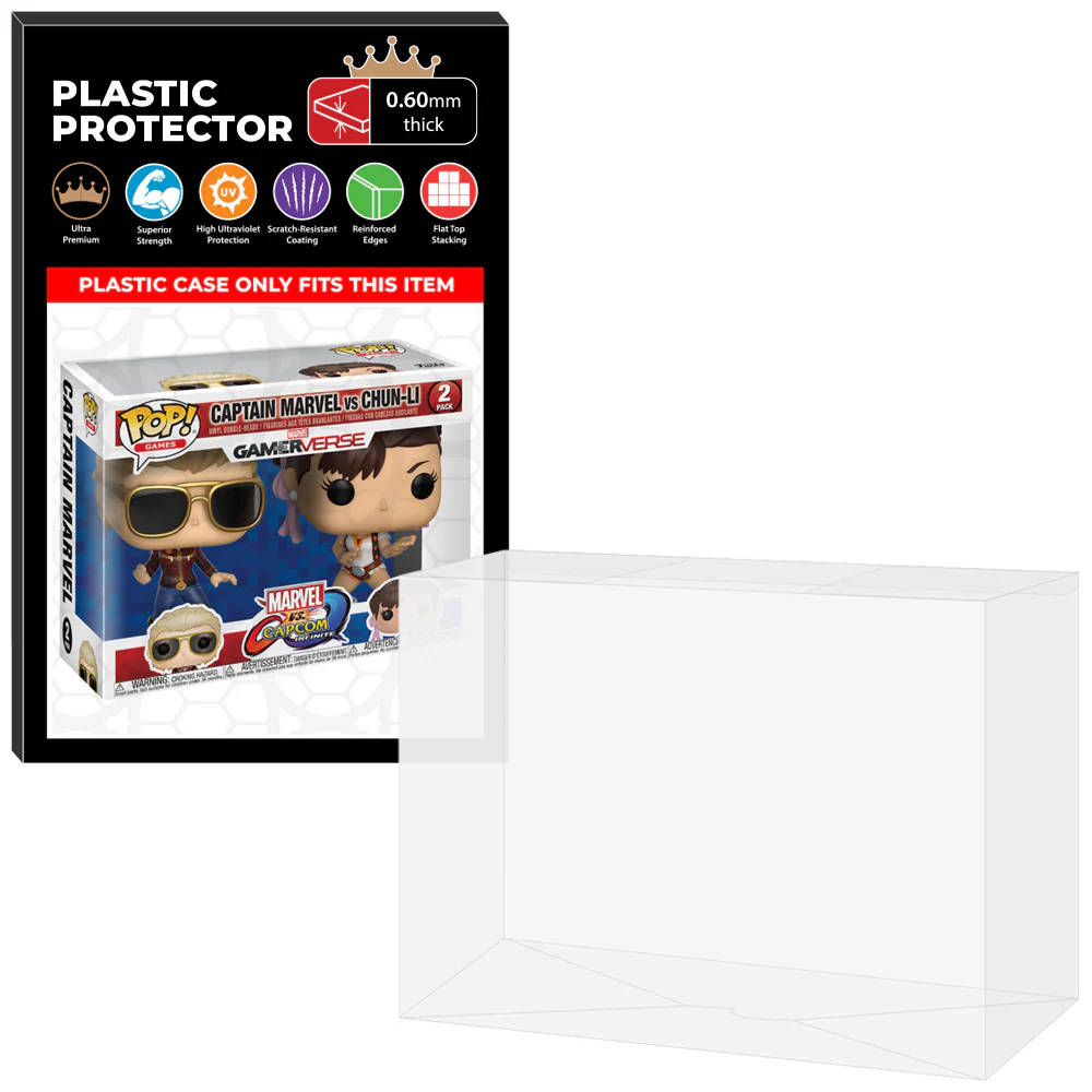 Pop Protector for 2 Pack Captain Marvel vs Chun-Li Player 2 Funko Pop - Image 9