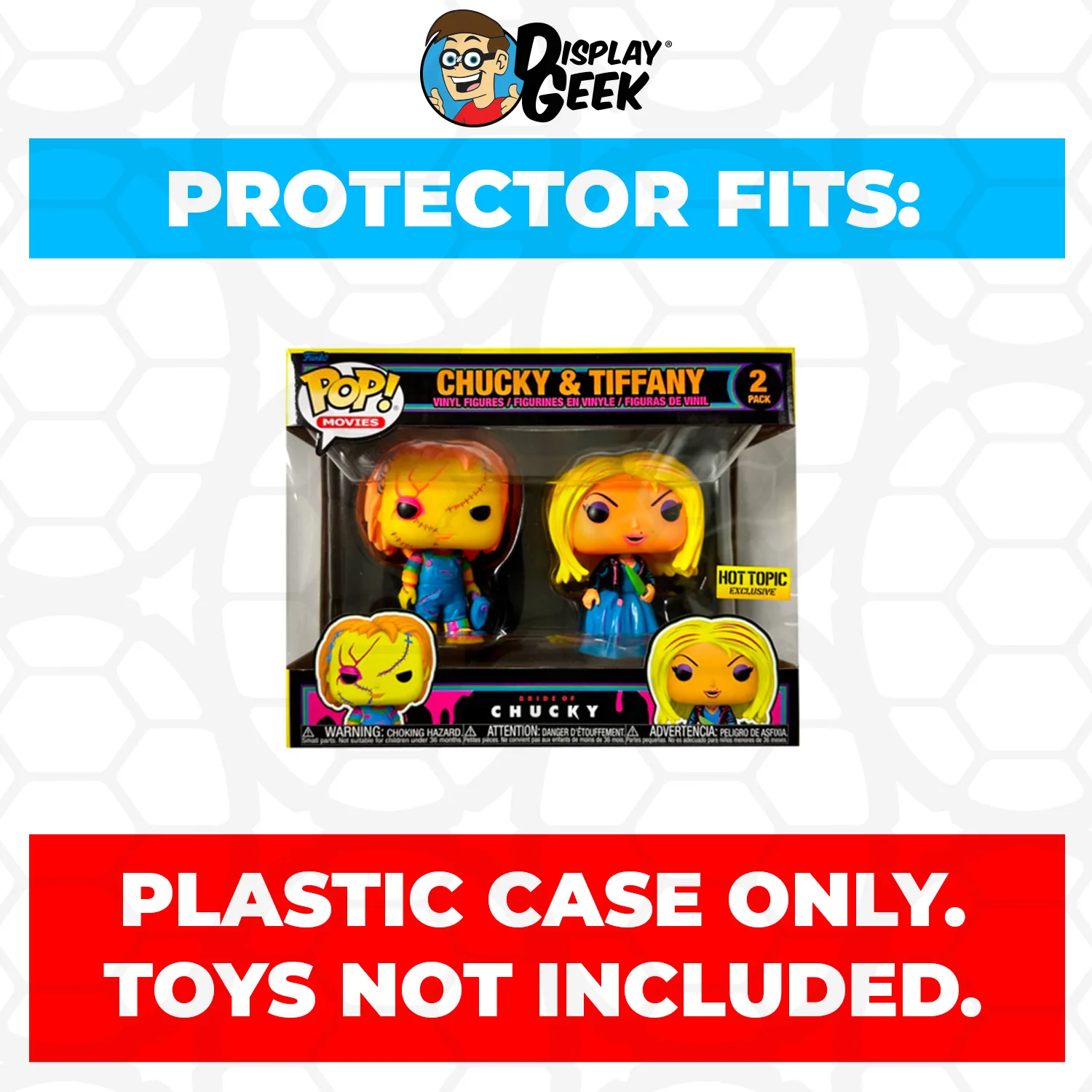 Pop Protector for 2 Pack Chucky & Tiffany Blacklight Funko Pop - Image 2