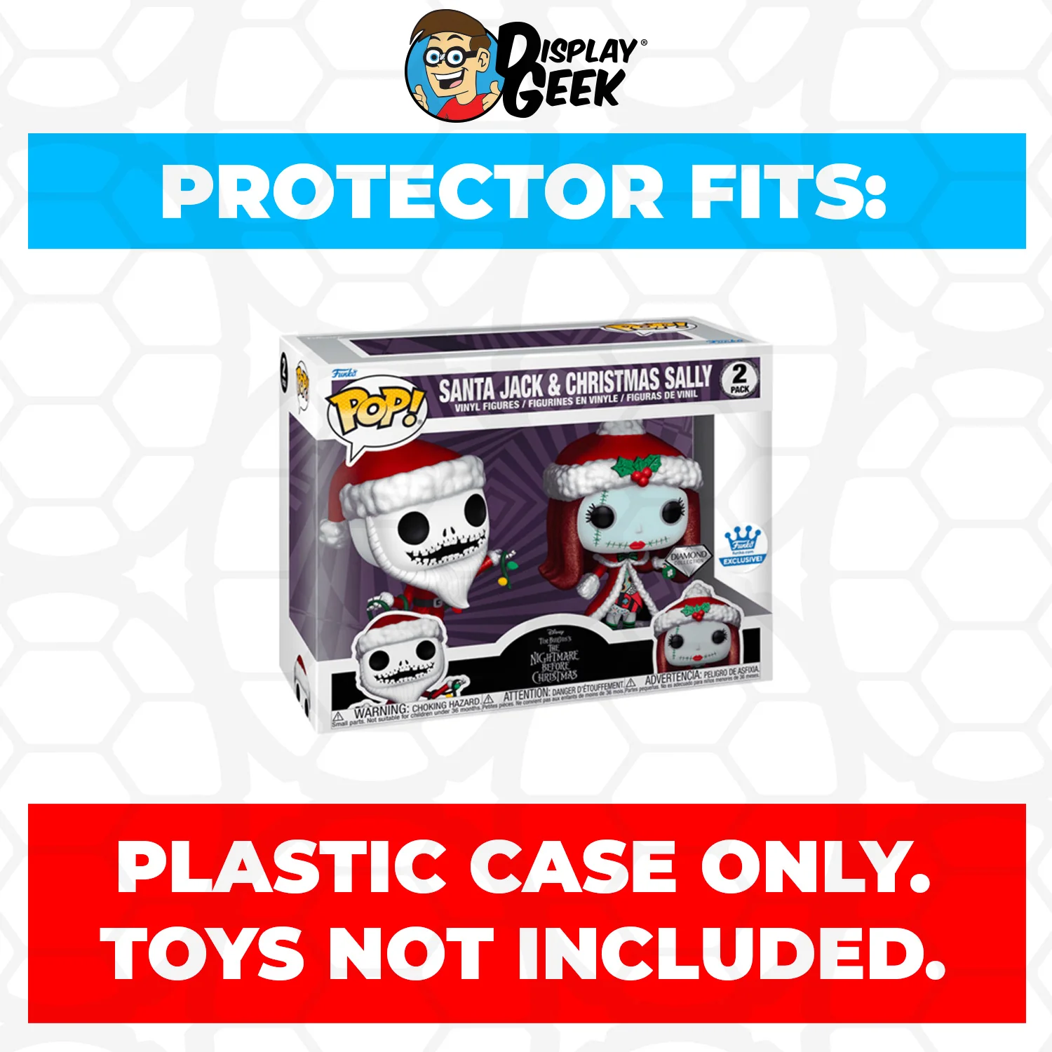 Pop Protector for 2 Pack Santa Jack & Christmas Sally Diamond Funko Pop - Image 2
