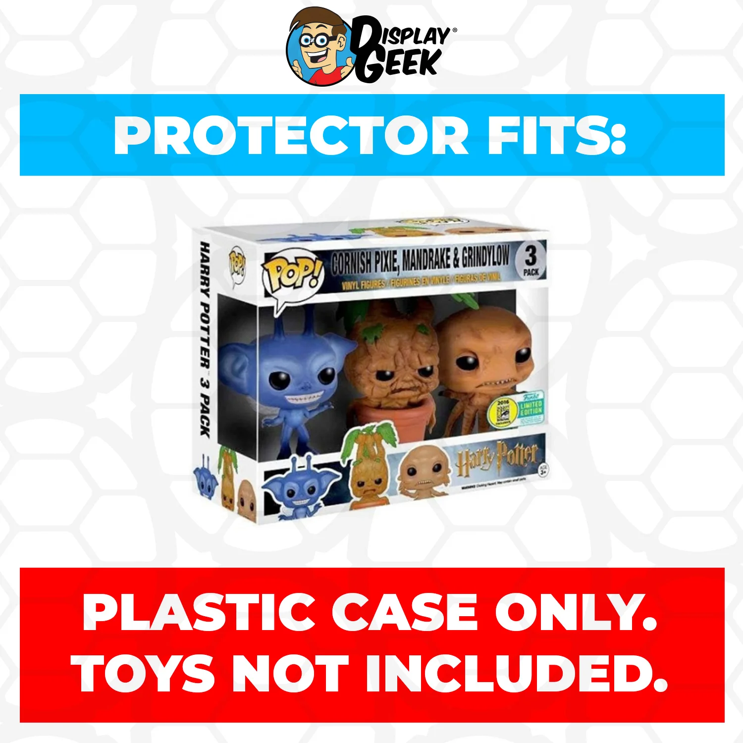 Pop Protector for 3 Pack Funko Pop Cornish Pixie, Mandrake & Grindylow SDCC - Image 2