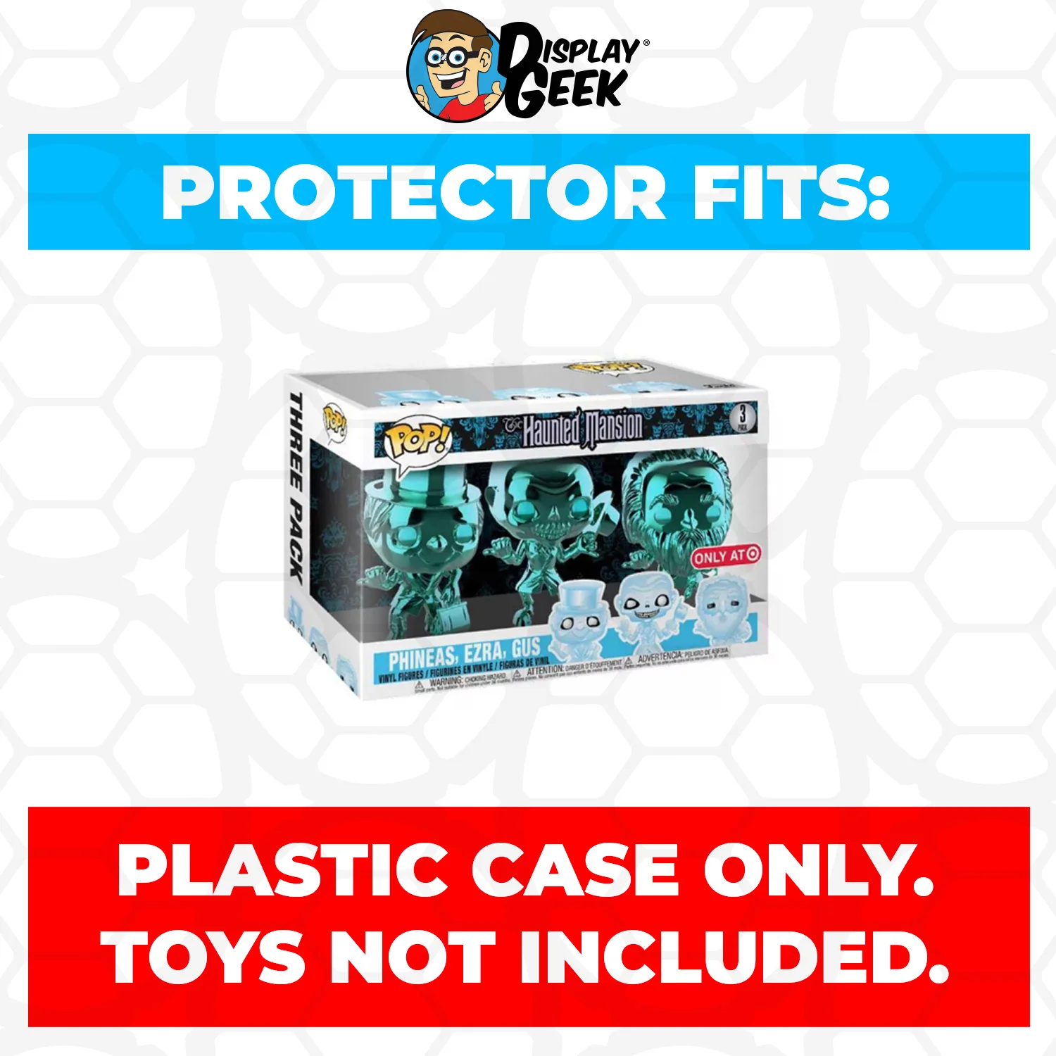 Pop Protector for 3 Pack Haunted Mansion Phineas, Ezra, Gus Chrome Funko Pop - Image 2