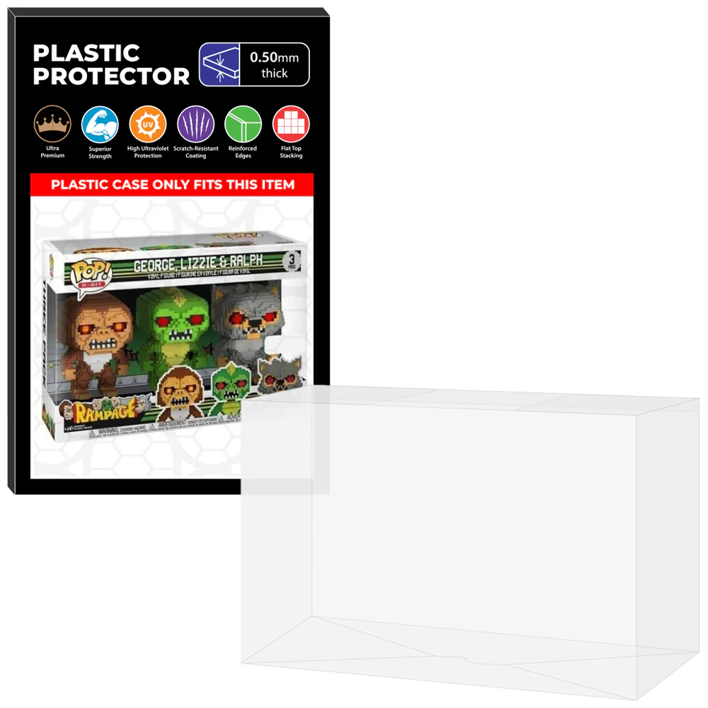 Pop Protector for 3 Pack Rampage George, Lizzie & Ralph 8-Bit Funko Pop - Image 7