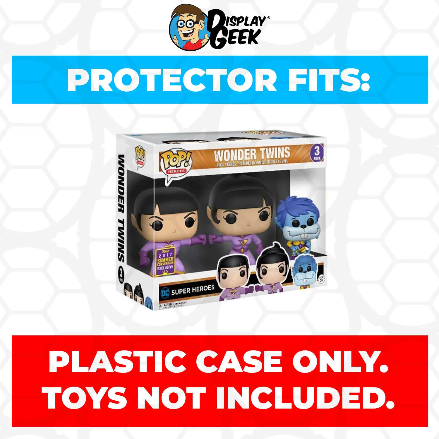 Pop Protector for 3 Pack Wonder Twins SDCC Funko Pop - Image 2