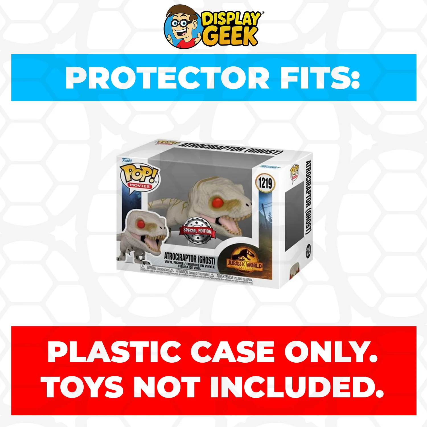 Pop Protector for 4 inch Funko Pop Jurassic World - Atrociraptor Ghost #1219 - Image 2