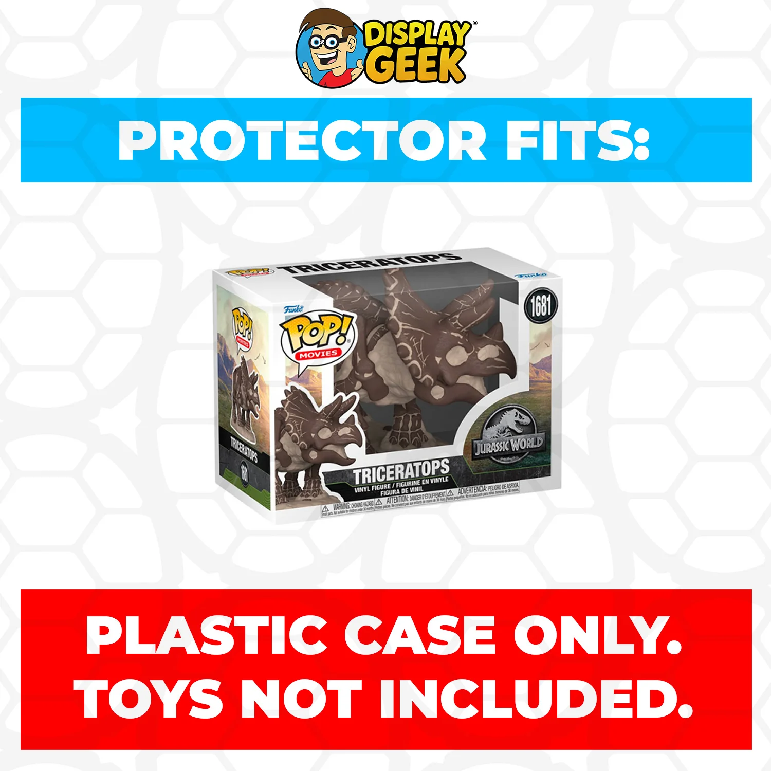 Pop Protector for 4 inch Funko Pop Jurassic World - Triceratops Fossil #1681 - Image 2