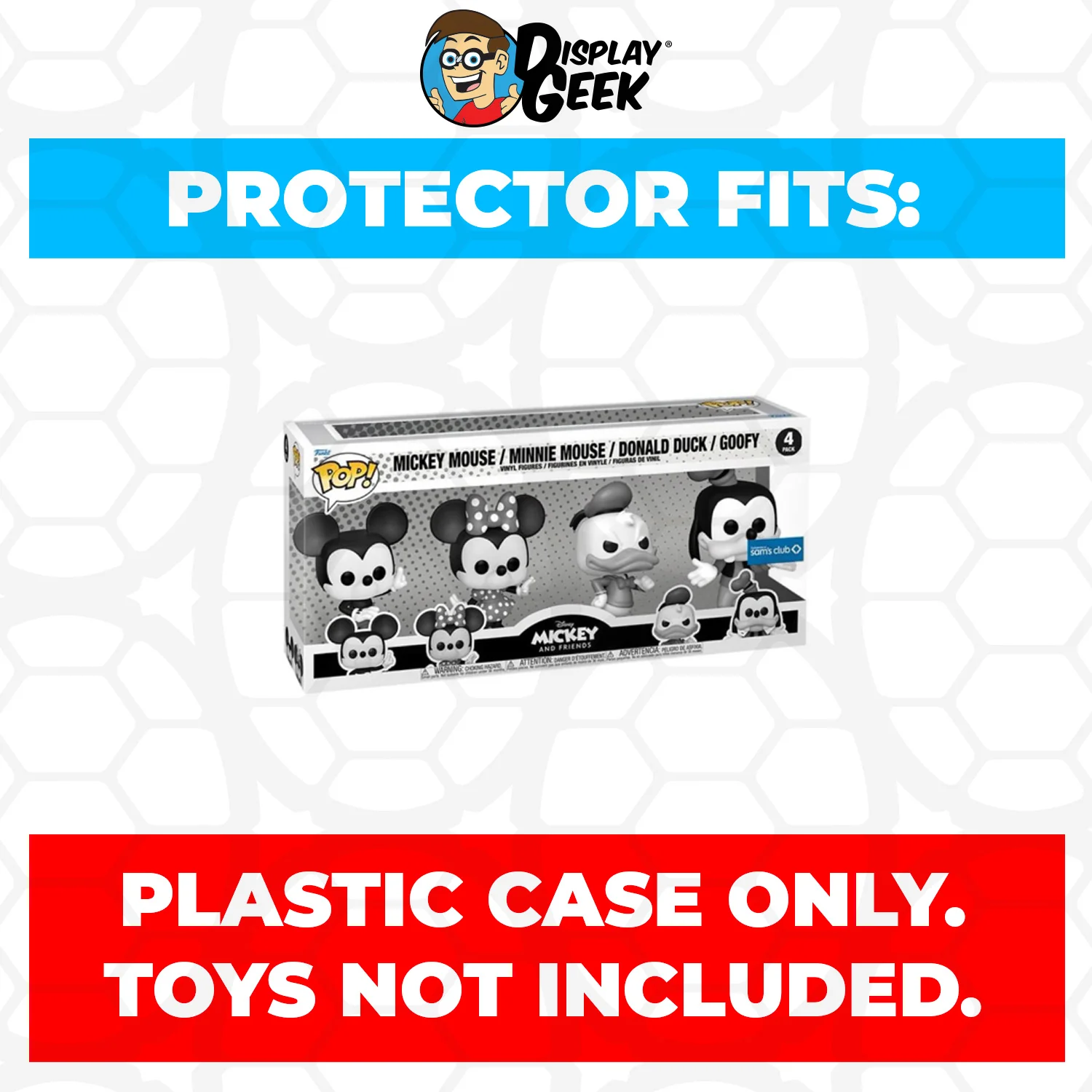 Pop Protector for 4 Pack Mickey & Friends Black & White Funko Pop - Image 2