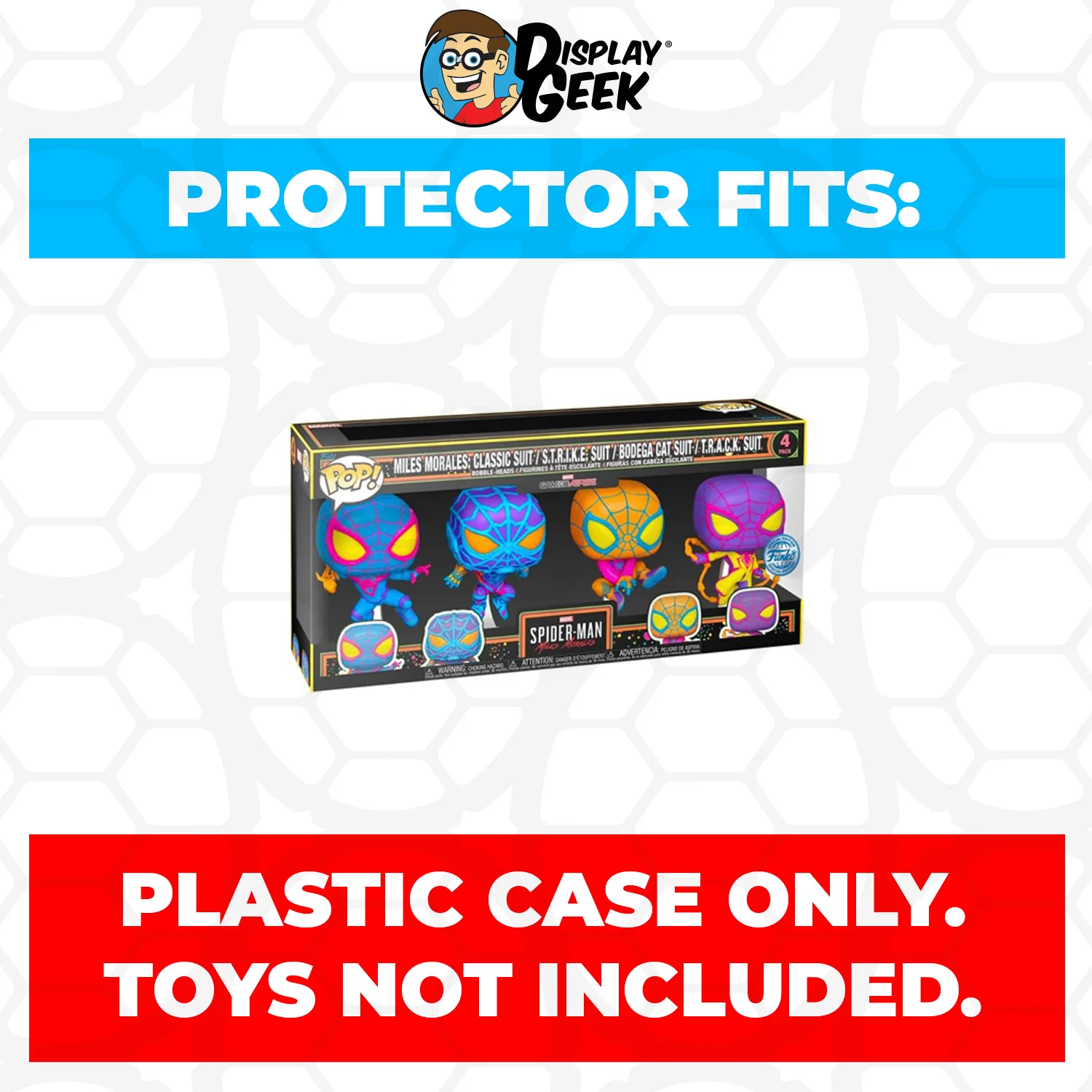 Pop Protector for 4 Pack Miles Morales Spider-Man Blacklight Funko Pop - Image 2