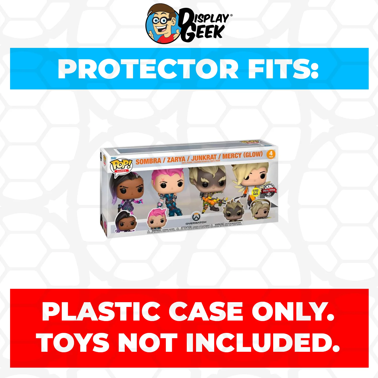 Pop Protector for 4 Pack Overwatch Sombra, Zarya, Junkrat & Mercy Glow Funko Pop - Image 2