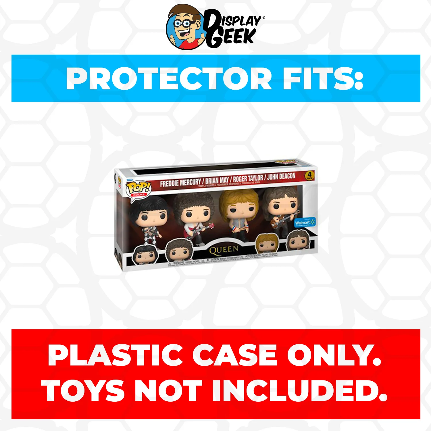 Pop Protector for 4 Pack Queen Freddie Mercury, Brian, Roger & John Funko Pop - Image 3