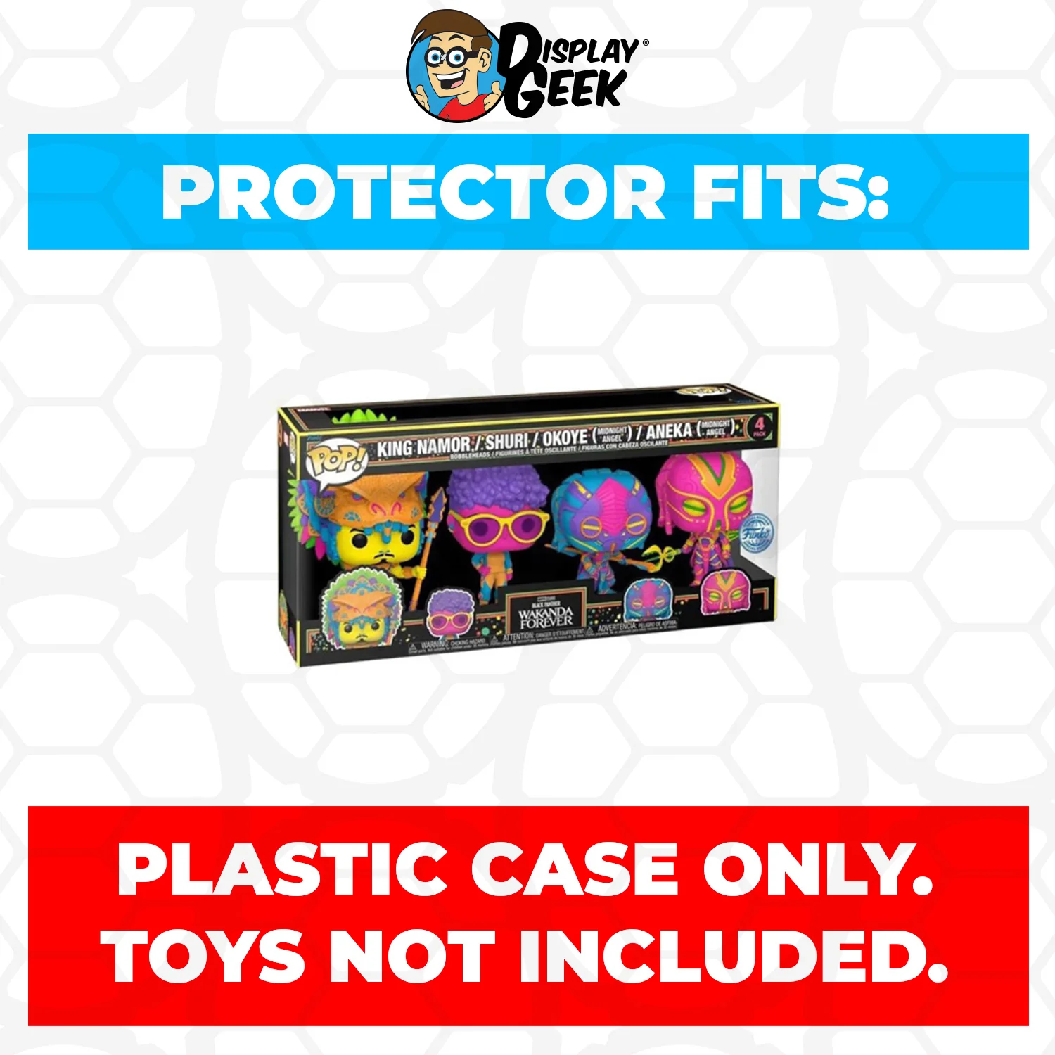Pop Protector for 4 Pack Wakanda Forever Blacklight Funko Pop - Image 2