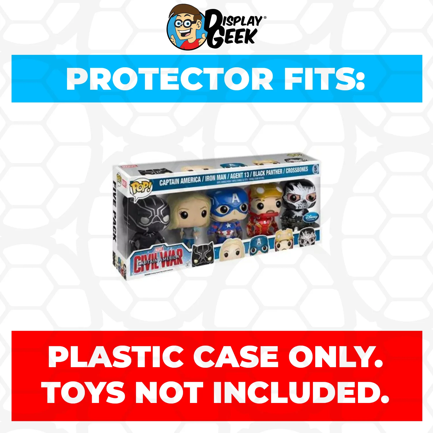 Pop Protector for 5 Pack Captain, Iron Man, Agent 13, Panther & Crossbones Funko - Image 2