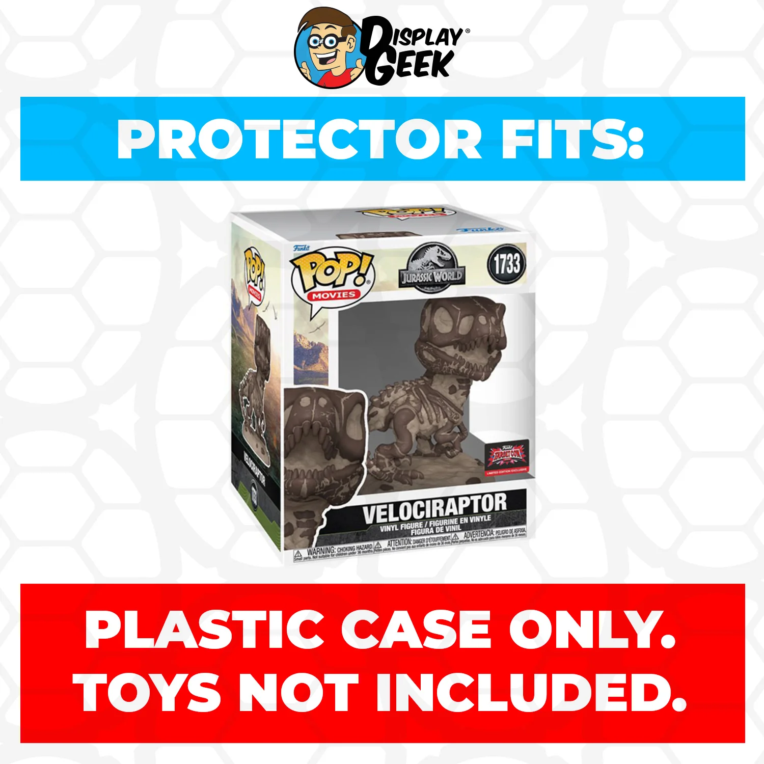 Pop Protector for 6 inch Jurassic World Velociraptor #1733 Funko Pop - Image 2