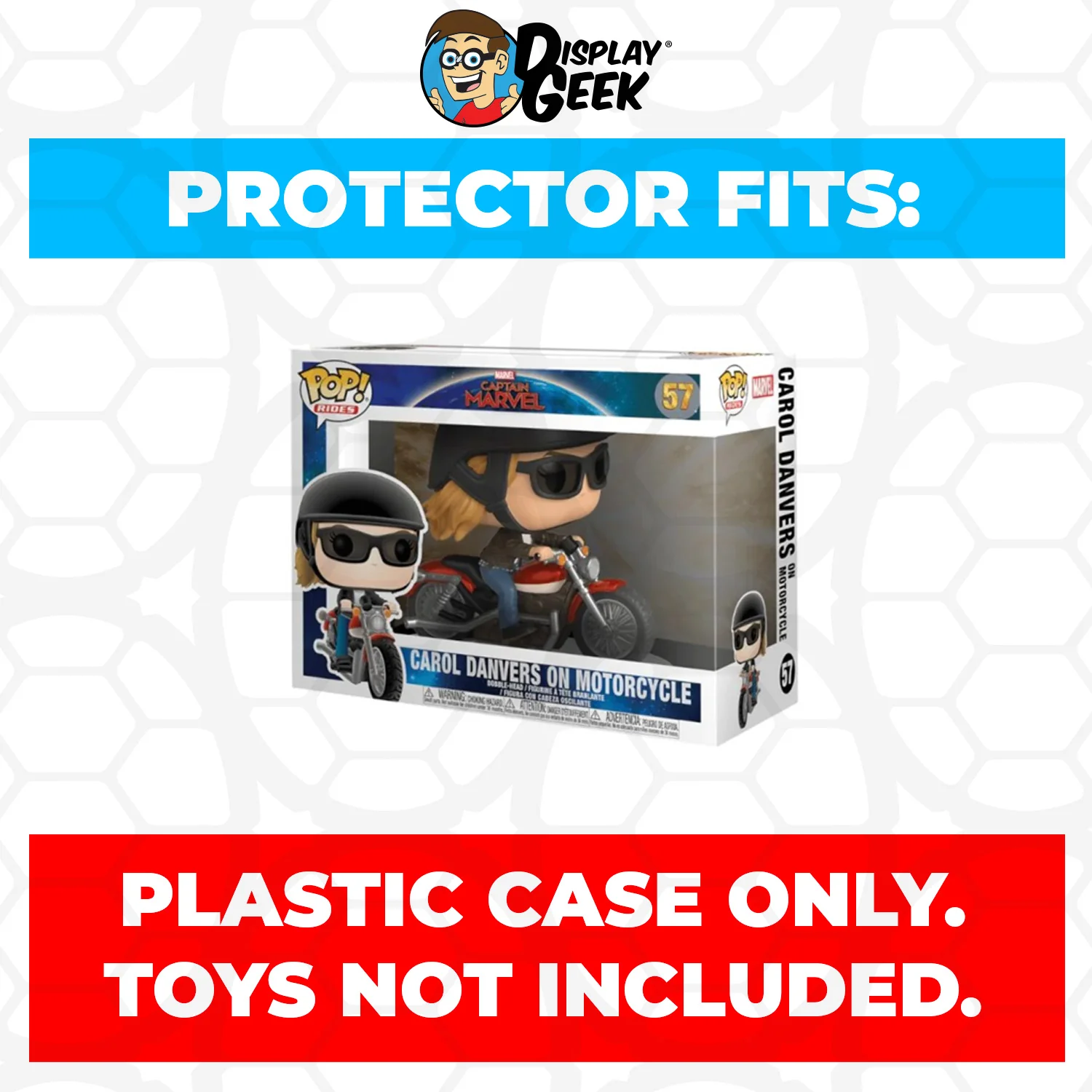 Pop Protector for Carol Danvers on Motorcycle #57 Funko Pop Rides - Image 2