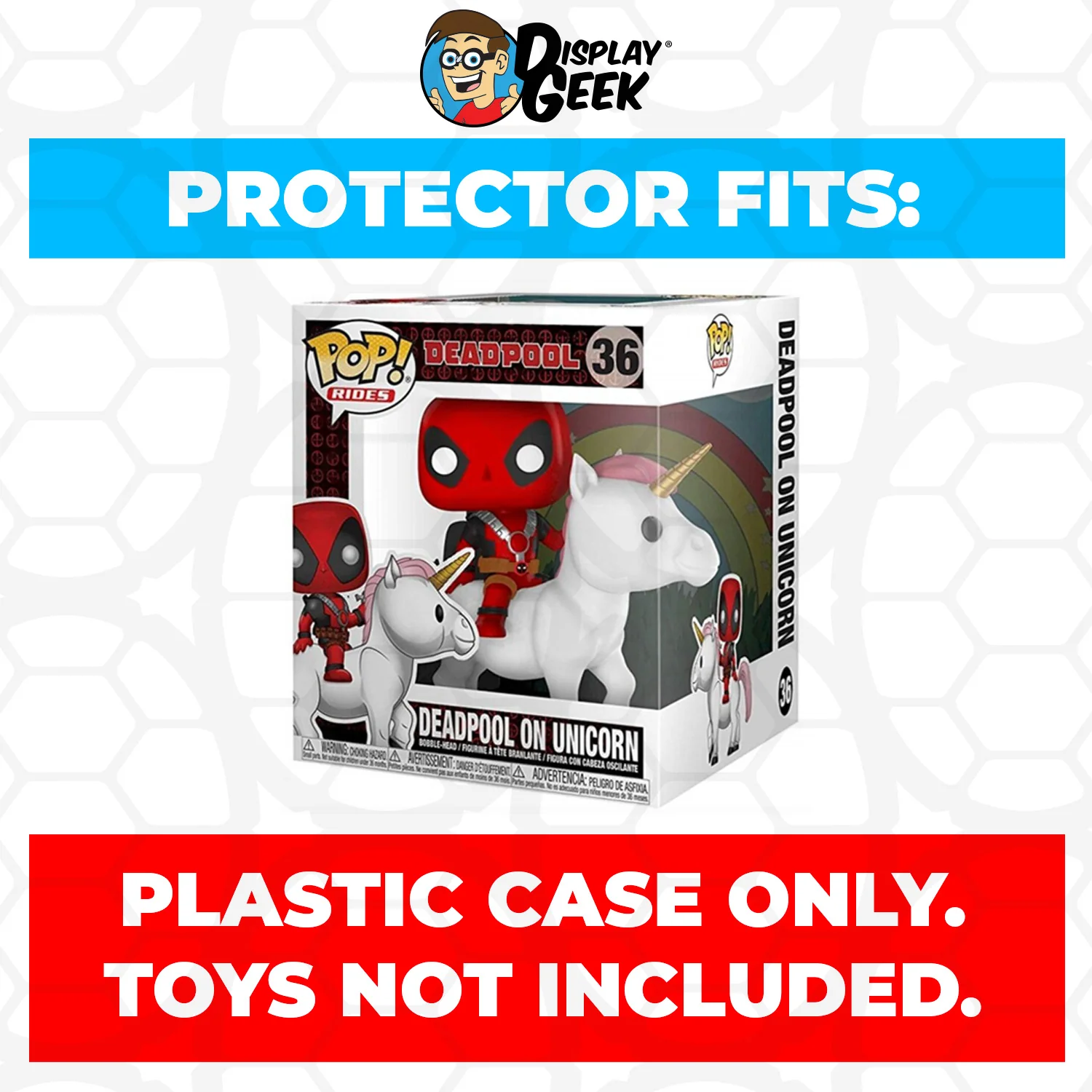 Pop Protector for Deadpool On Unicorn #36 Funko Pop Rides - Image 2