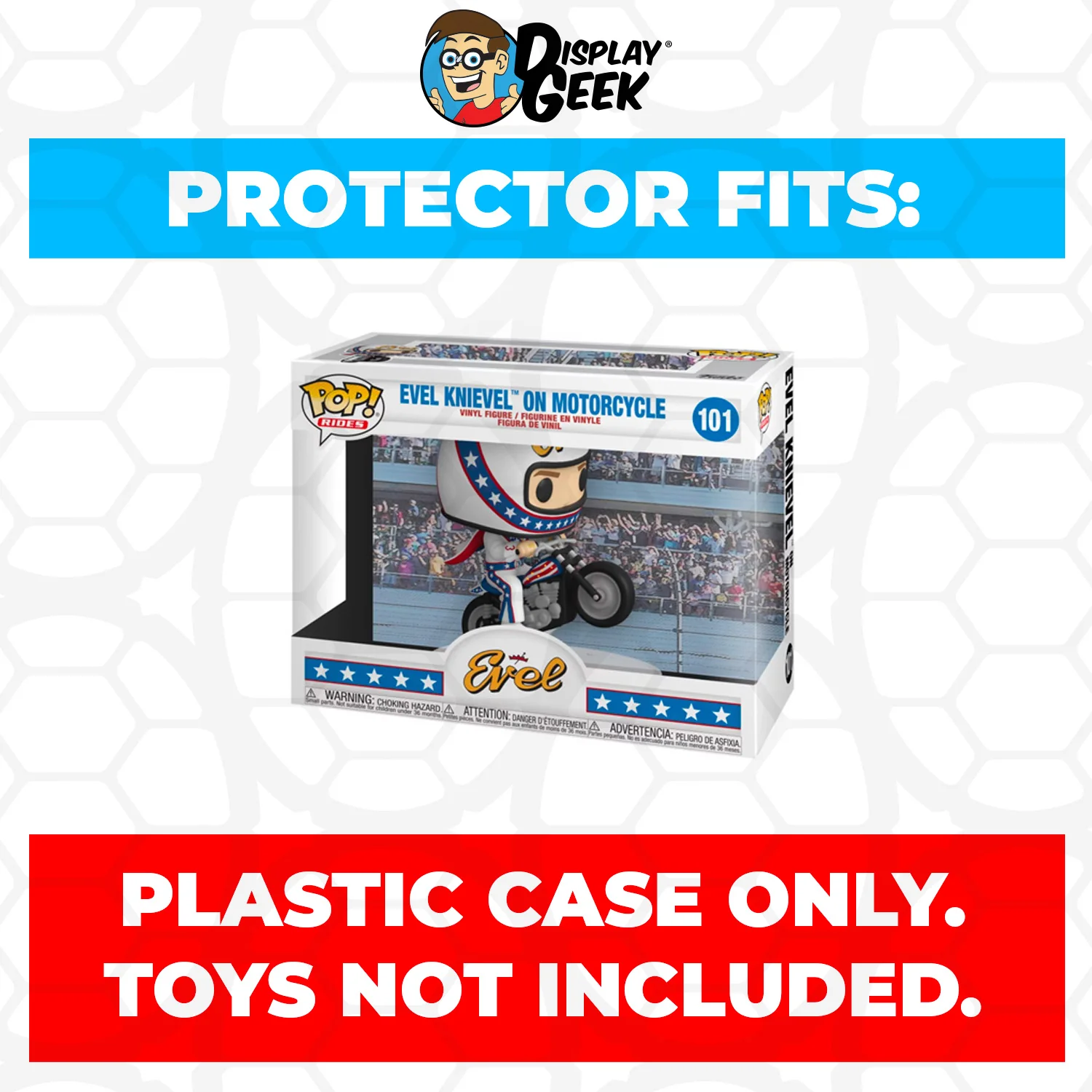 Pop Protector for Evel Knievel on Motorcycle #101 Funko Pop Rides - Image 2