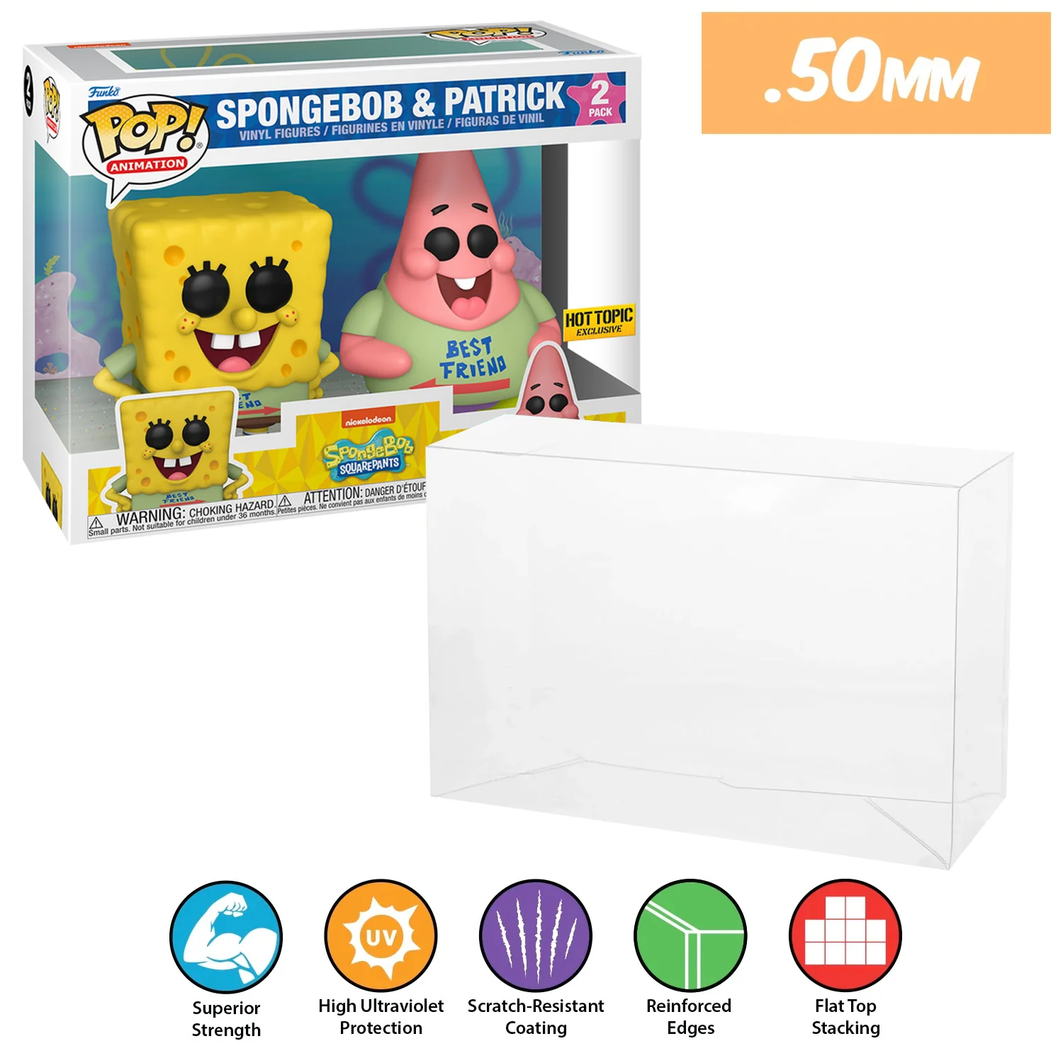 **REPLACED WITH 0.60MM** 2 PACK Pop Protectors for Funko (0.50mm thick, UV & Scratch Resistant) 6.25h x 8w x 3.5d (Tags: A-M) - Image 9