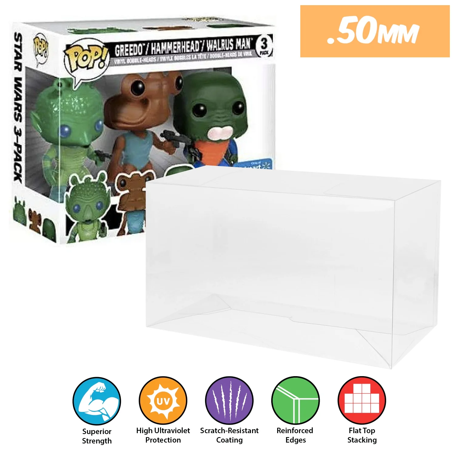 3 PACK LARGE OG Pop Protectors for Funko (0.50mm thick, UV & Scratch Resistant) 6.25h x 9w x 4.25d - Image 11