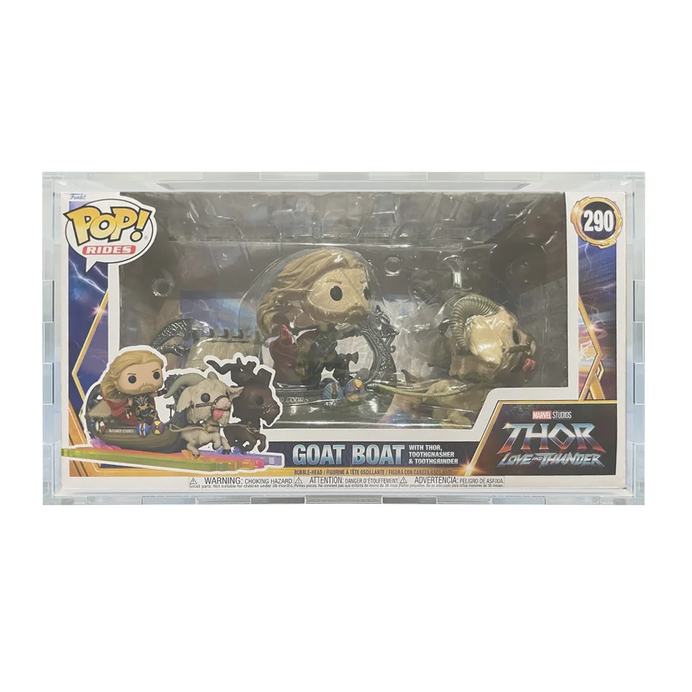 Custom Acrylic Hard Case for POP RIDES GOAT BOAT #290 Funko Pop Grail Boxes (4.5mm thick) Fits 7.25h x 13.25w x 7.25d
