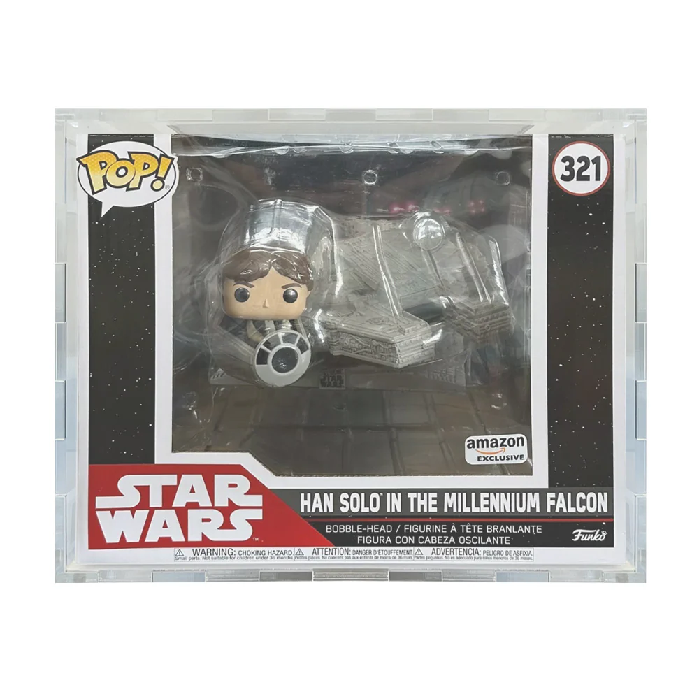 Custom Acrylic Hard Case for POP RIDES MILLENNIUM FALCON Funko Pop Grail Boxes (4.5mm thick) Fits 11h x 13.3125w x 15.625d