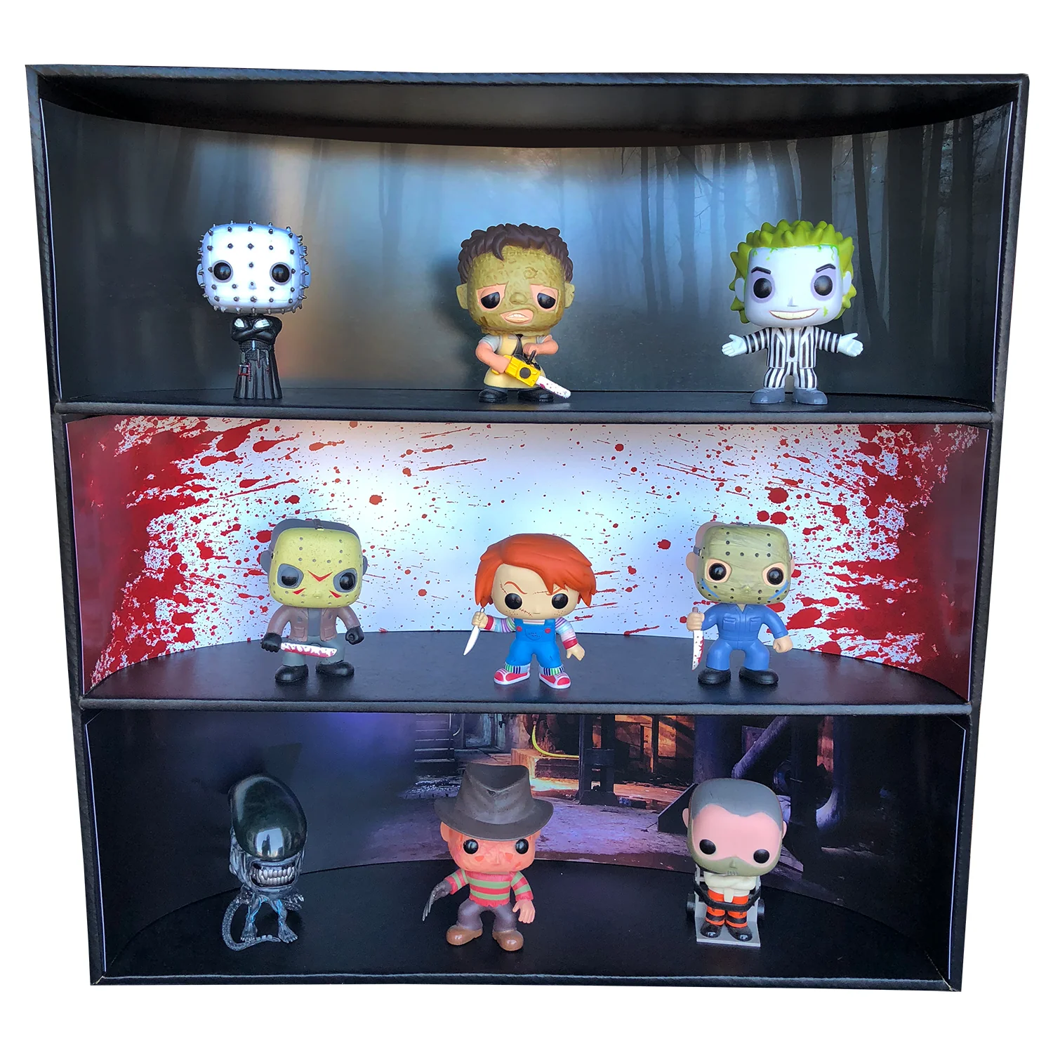 **DISCONTINUED** HORROR - Display Case for Funko Pops with 3 Backdrop Inserts, Corrugated Cardboard - Image 3