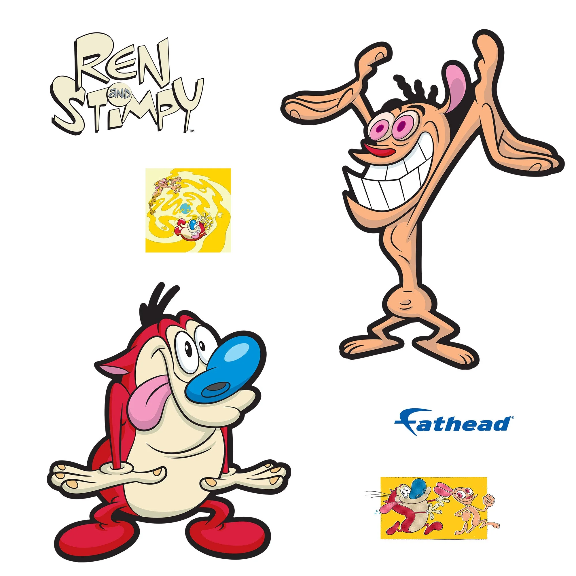 Ren & Stimpy - Ren and Stimpy - RealBig Buddies Collection - Official Nickelodeon - Reusable Vinyl Wall Decals - Image 3