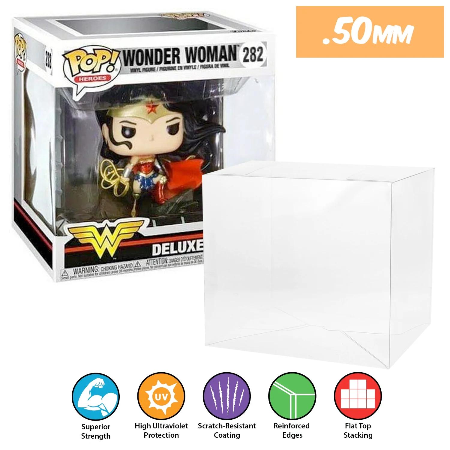 **REPLACED WITH 0.60MM** POP DELUXE JIM LEE Pop Protectors for Funko (0.50mm thick, UV & Scratch Resistant) 6.25h x 6w x 5d - Image 10