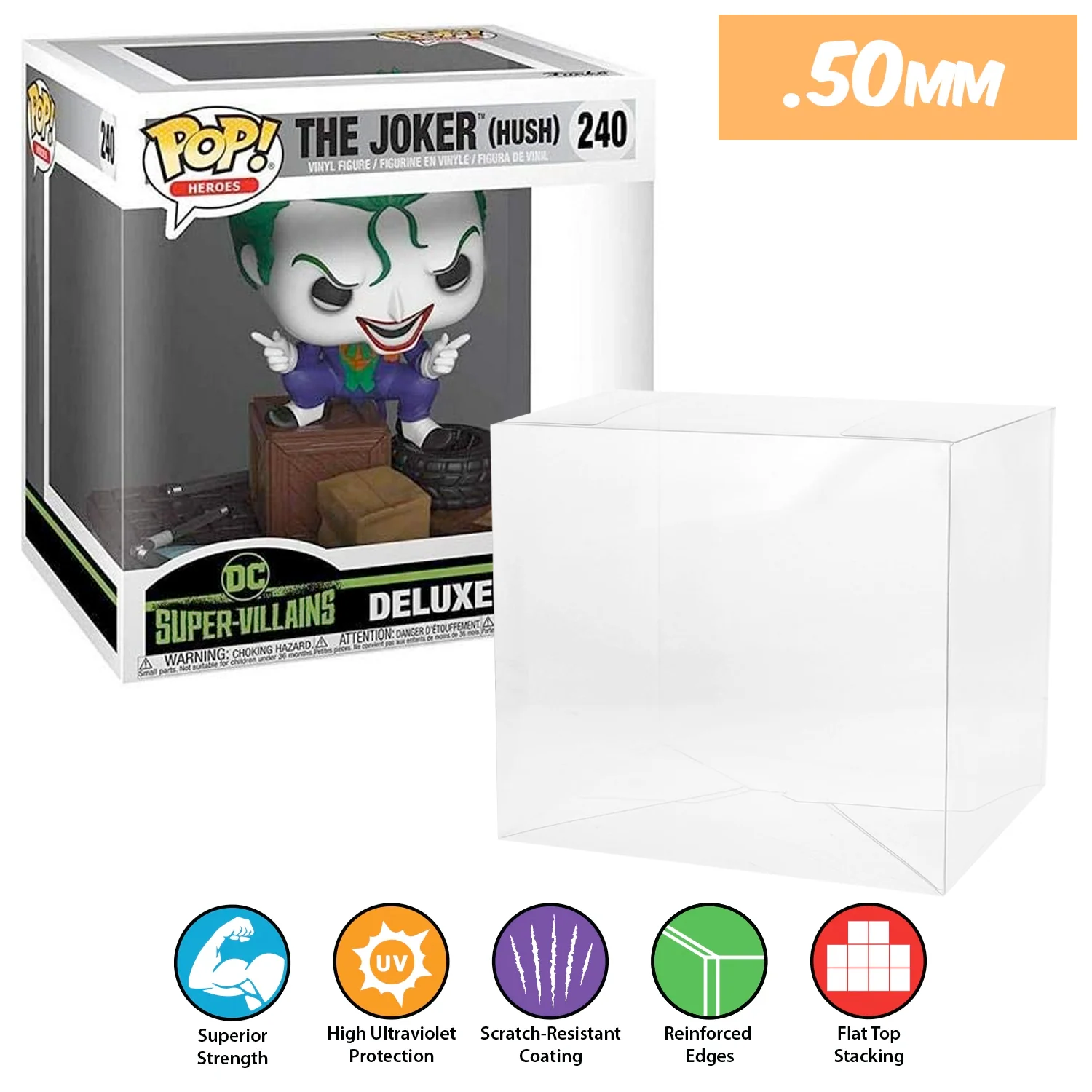**REPLACED WITH 0.60MM** POP DELUXE JIM LEE Pop Protectors for Funko (0.50mm thick, UV & Scratch Resistant) 6.25h x 6w x 5d - Image 6