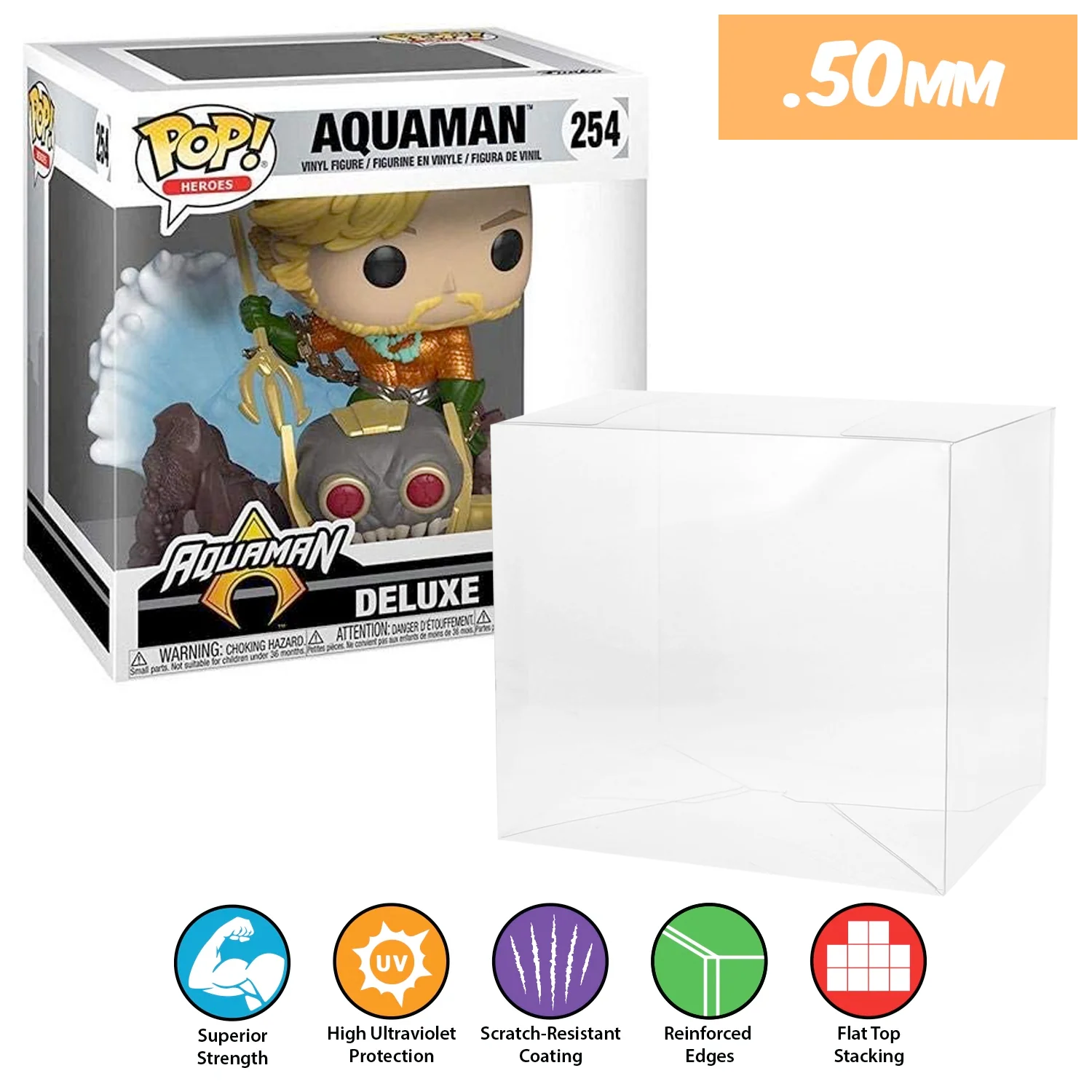 **REPLACED WITH 0.60MM** POP DELUXE JIM LEE Pop Protectors for Funko (0.50mm thick, UV & Scratch Resistant) 6.25h x 6w x 5d - Image 7