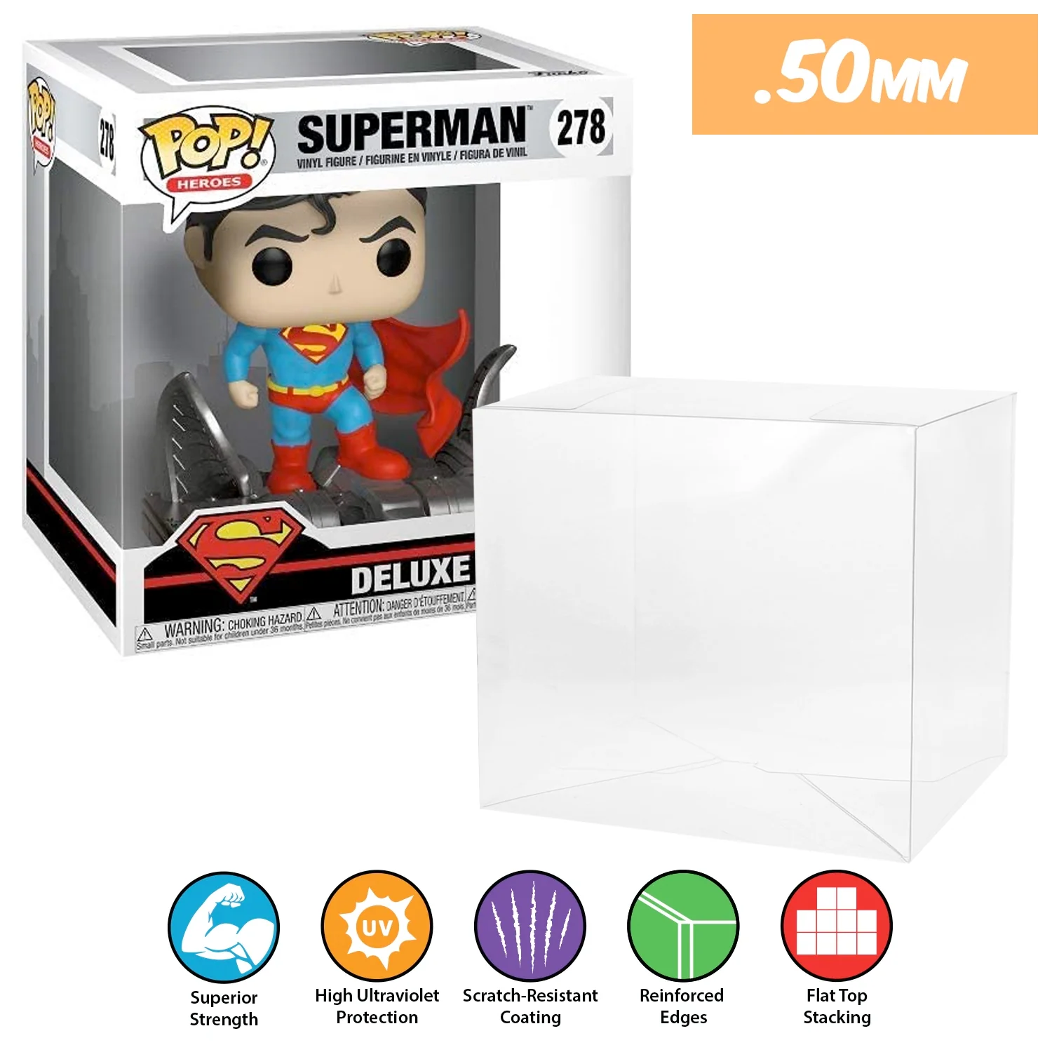 **REPLACED WITH 0.60MM** POP DELUXE JIM LEE Pop Protectors for Funko (0.50mm thick, UV & Scratch Resistant) 6.25h x 6w x 5d - Image 8