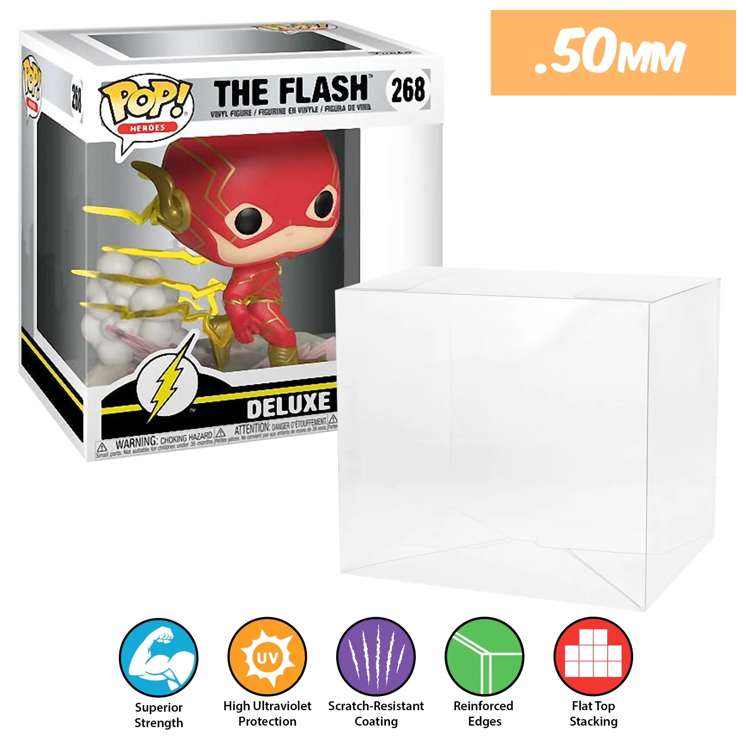**REPLACED WITH 0.60MM** POP DELUXE JIM LEE Pop Protectors for Funko (0.50mm thick, UV & Scratch Resistant) 6.25h x 6w x 5d - Image 9